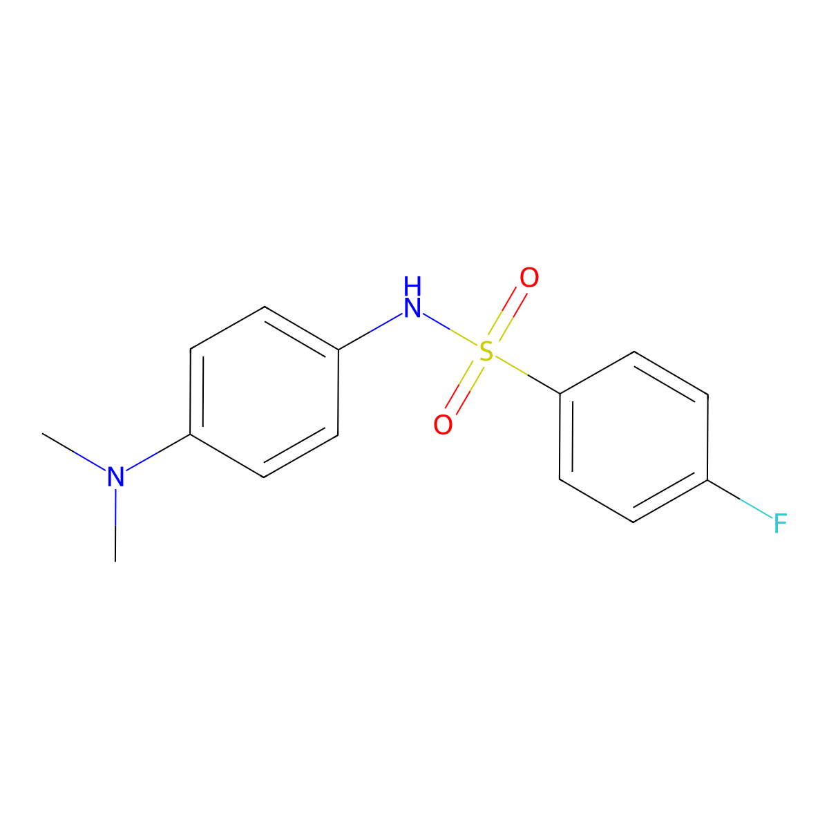 N-[4-(dimethylamino)phenyl]-4-fluorobenzenesulfonamide molecular structure, CAS 349133-56-8