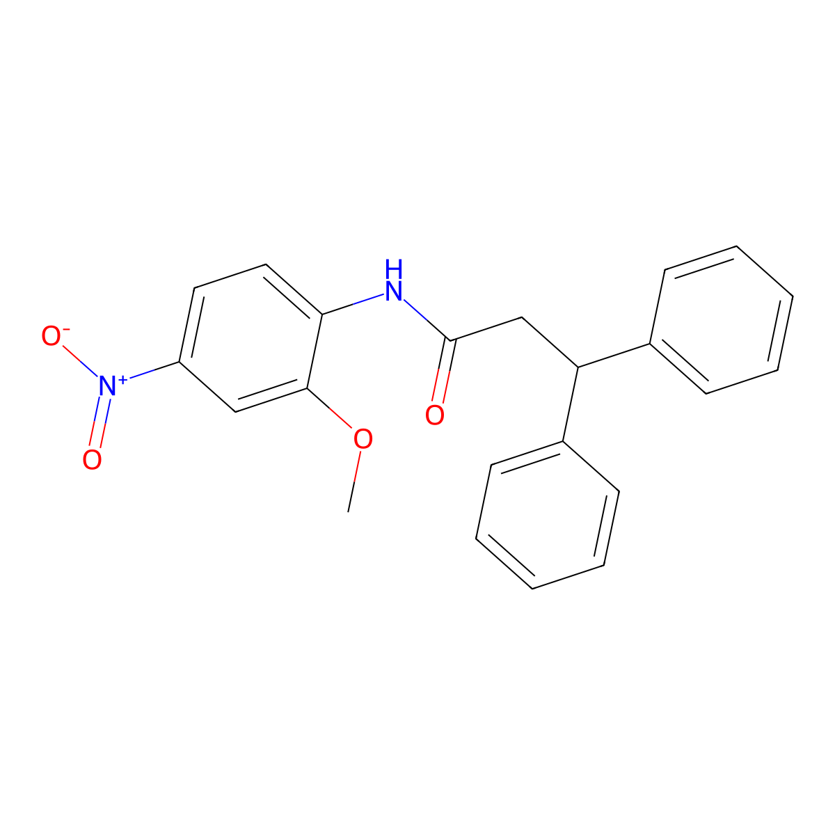 N-(2-methoxy-4-nitrophenyl)-3,3-diphenylpropanamide molecular structure, CAS 349134-22-1