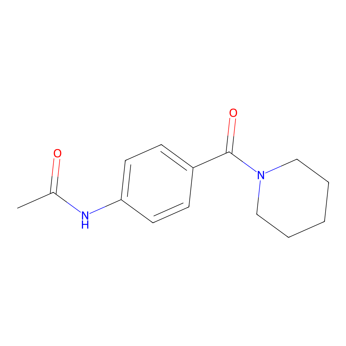 N-[4-(piperidine-1-carbonyl)phenyl]acetamide molecular structure, CAS 349134-80-1