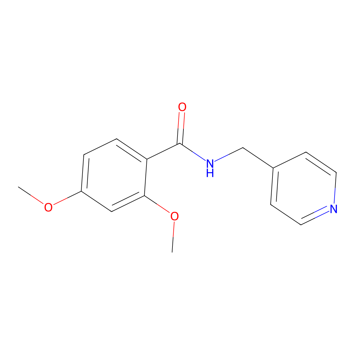 2,4-dimethoxy-N-(4-pyridinylmethyl)benzamide molecular structure, CAS 349134-87-8