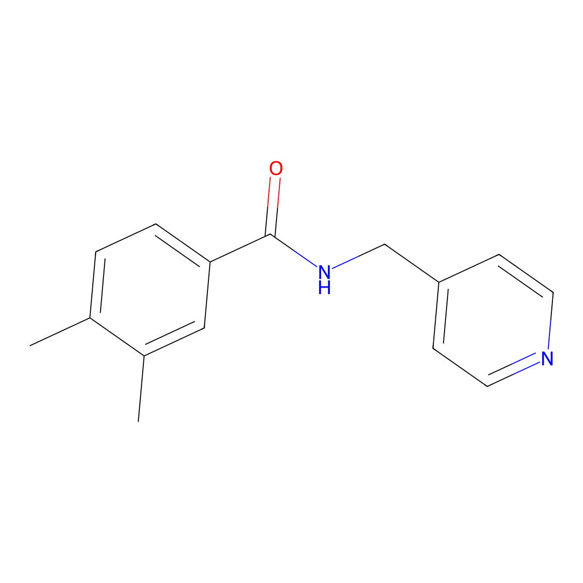 3,4-dimethyl-N-(pyridin-4-ylmethyl)benzamide molecular structure, CAS 349134-89-0