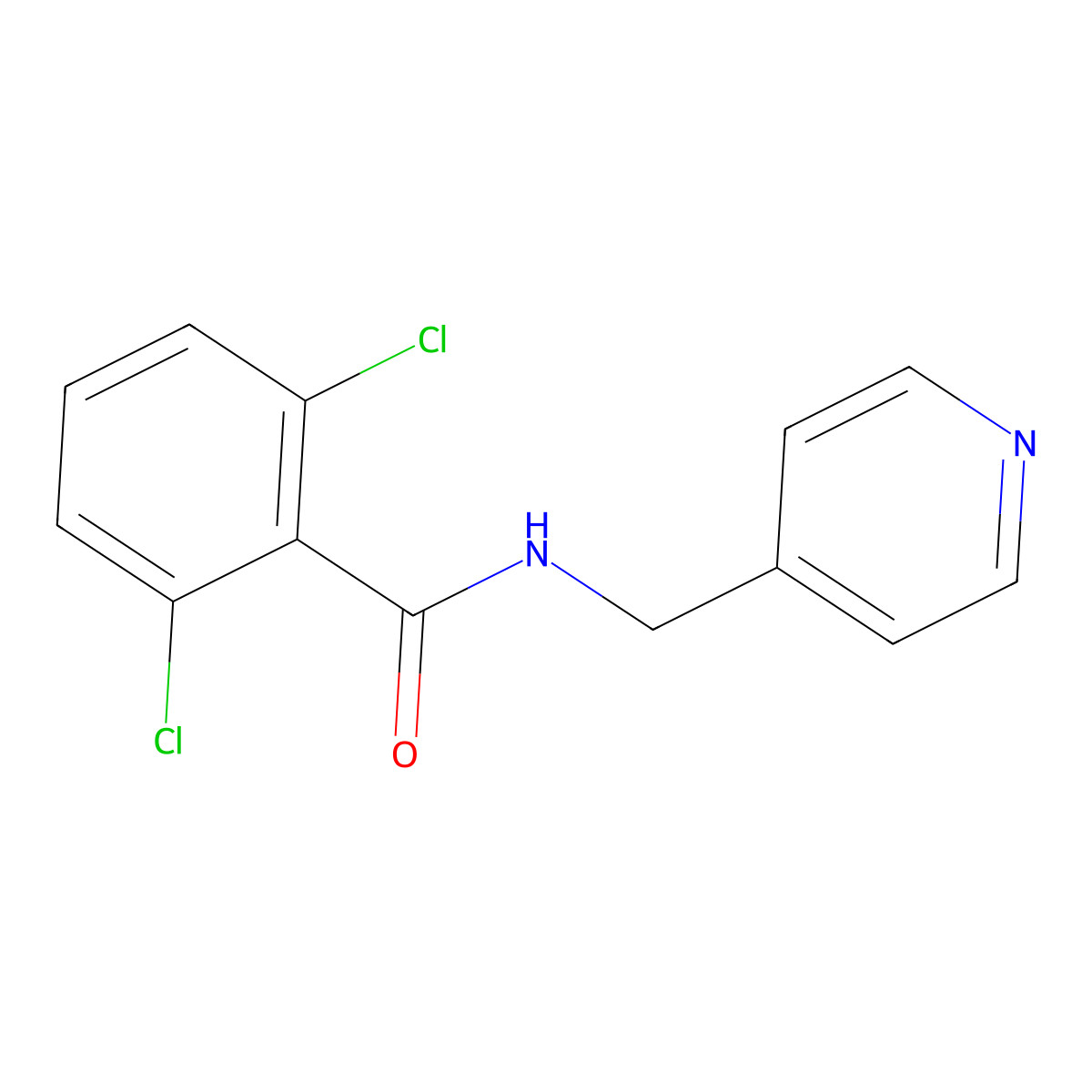 2,6-dichloro-N-(pyridin-4-ylmethyl)benzamide molecular structure, CAS 349134-96-9
