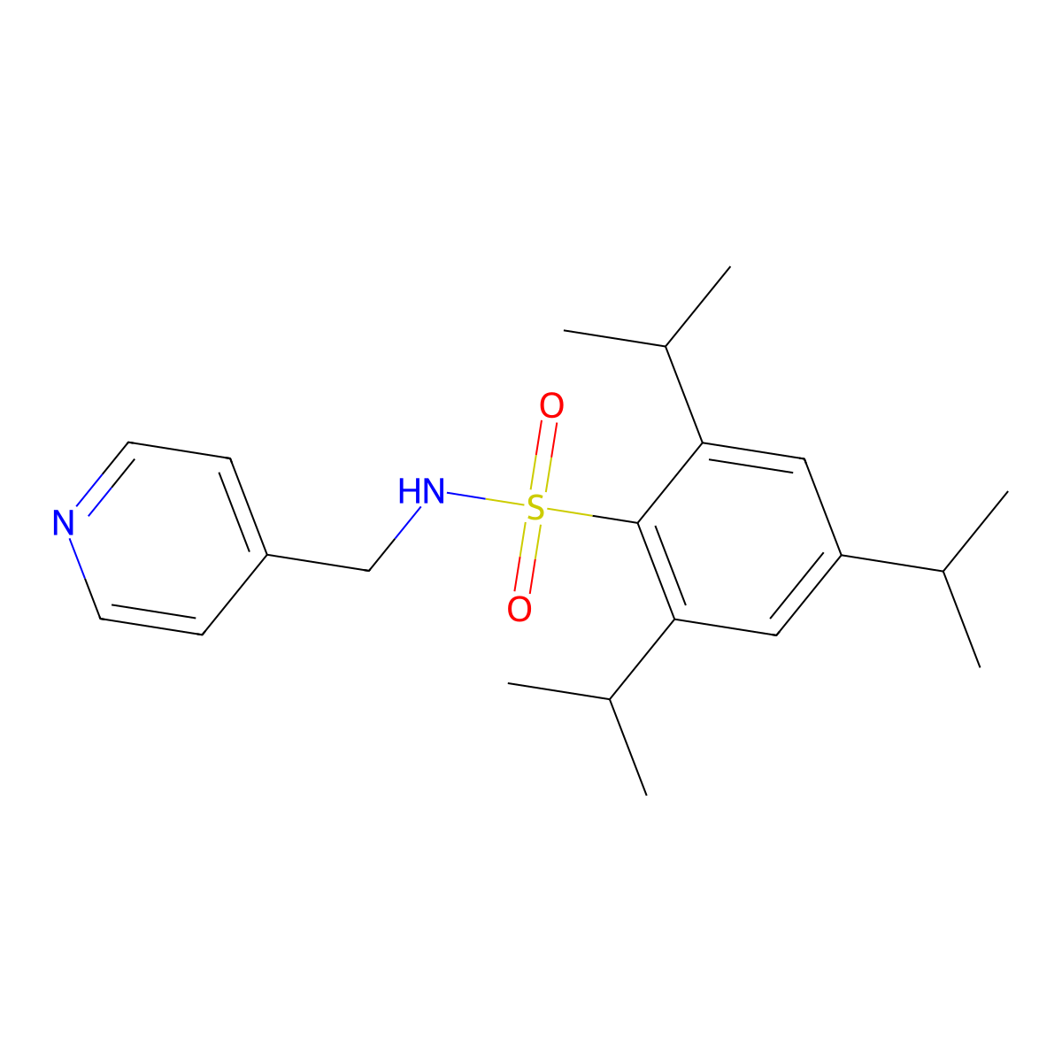 2,4,6-tri(propan-2-yl)-N-(pyridin-4-ylmethyl)benzenesulfonamide molecular structure, CAS 349135-07-5