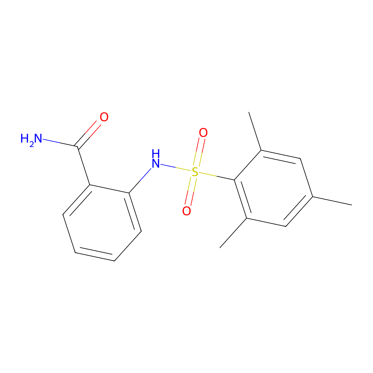 2-{[(2,4,6-Trimethylphenyl)sulfonyl]amino}benzamide molecular structure, CAS 349135-14-4