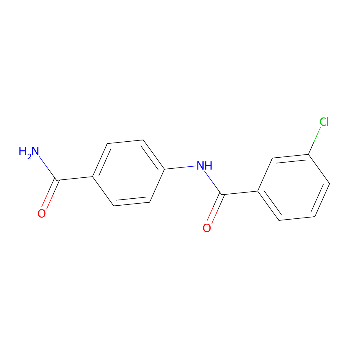 N-(4-carbamoylphenyl)-3-chlorobenzamide molecular structure, CAS 349135-43-9