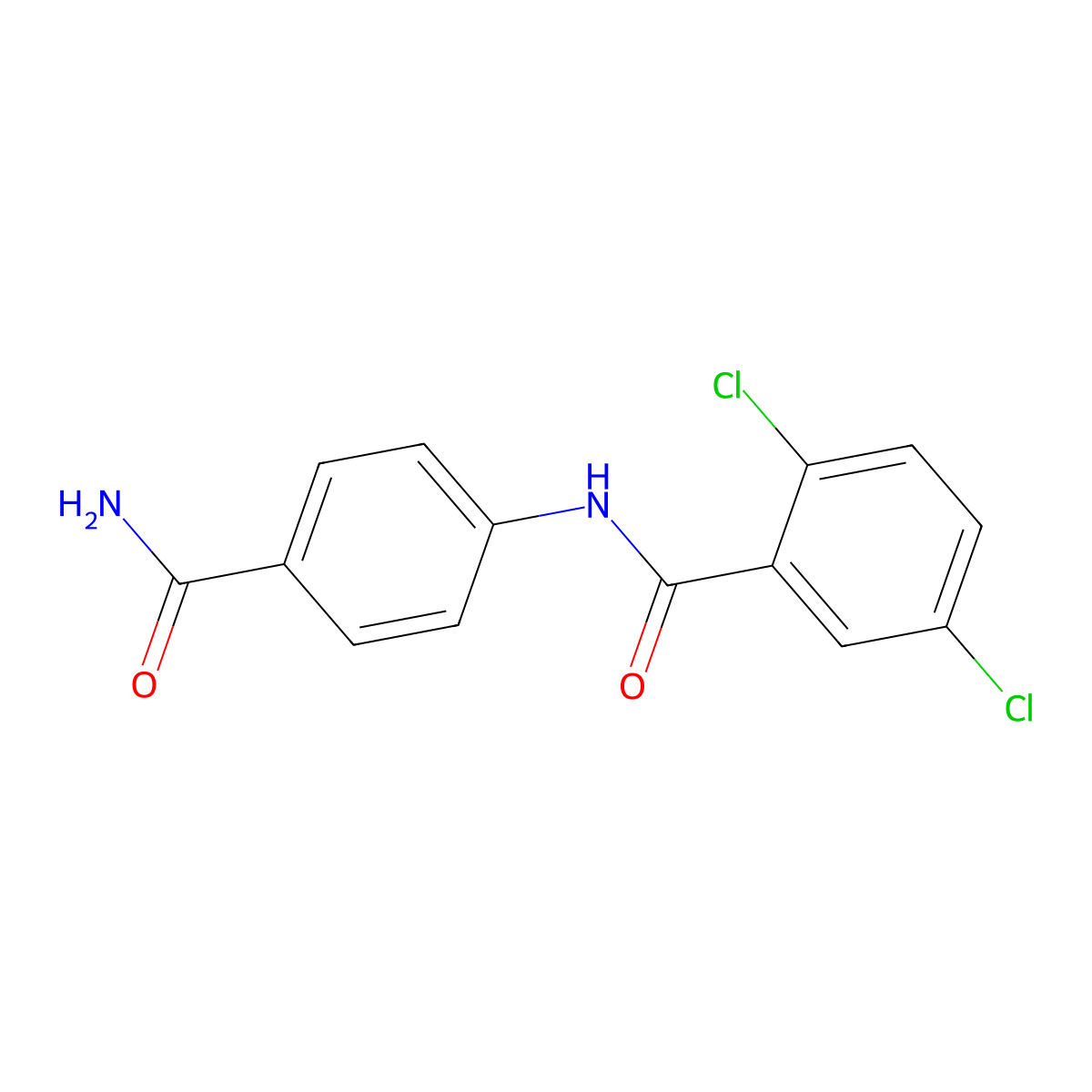 N-(4-carbamoylphenyl)-2,5-dichlorobenzamide molecular structure, CAS 349135-69-9