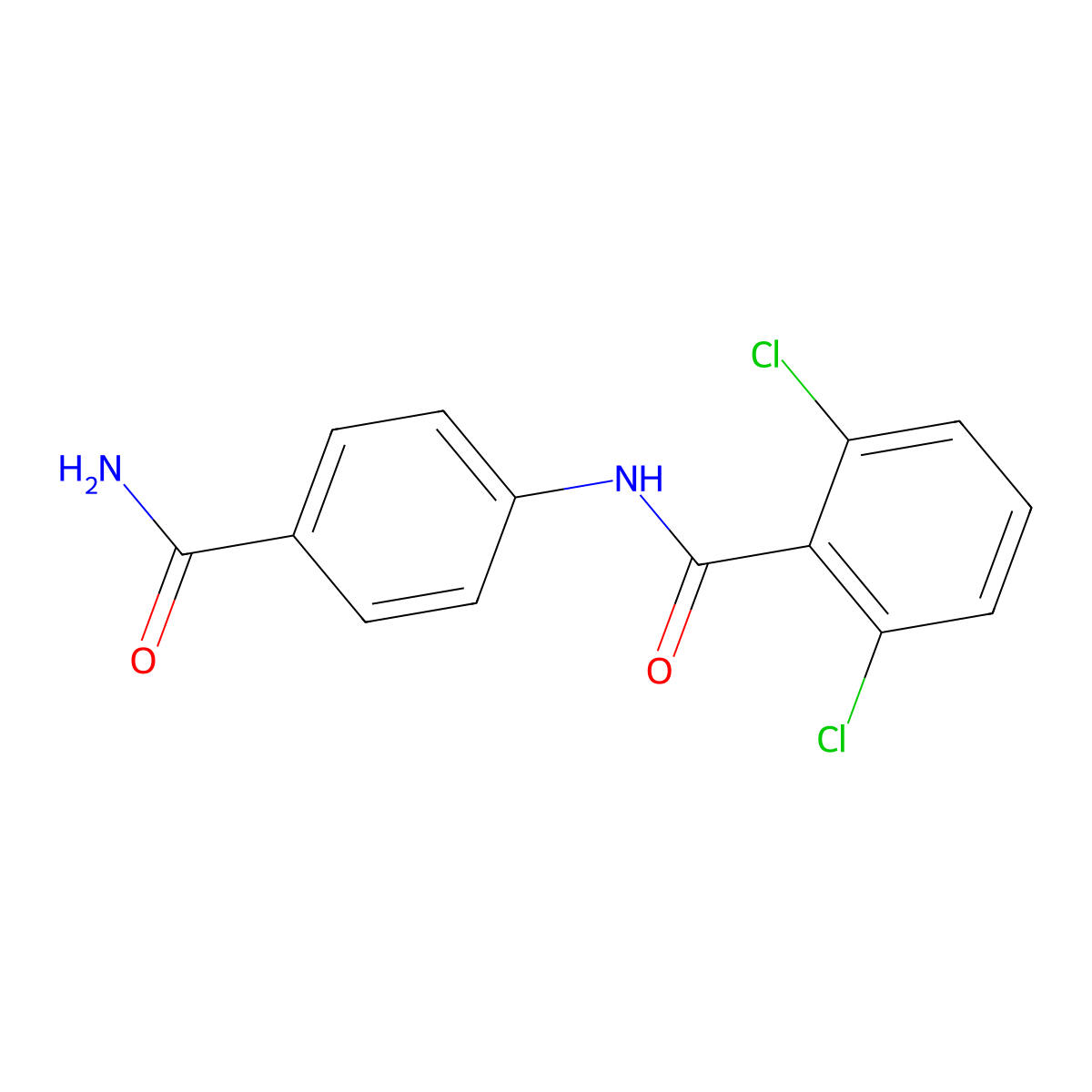 N-(4-carbamoylphenyl)-2,6-dichlorobenzamide molecular structure, CAS 349135-71-3