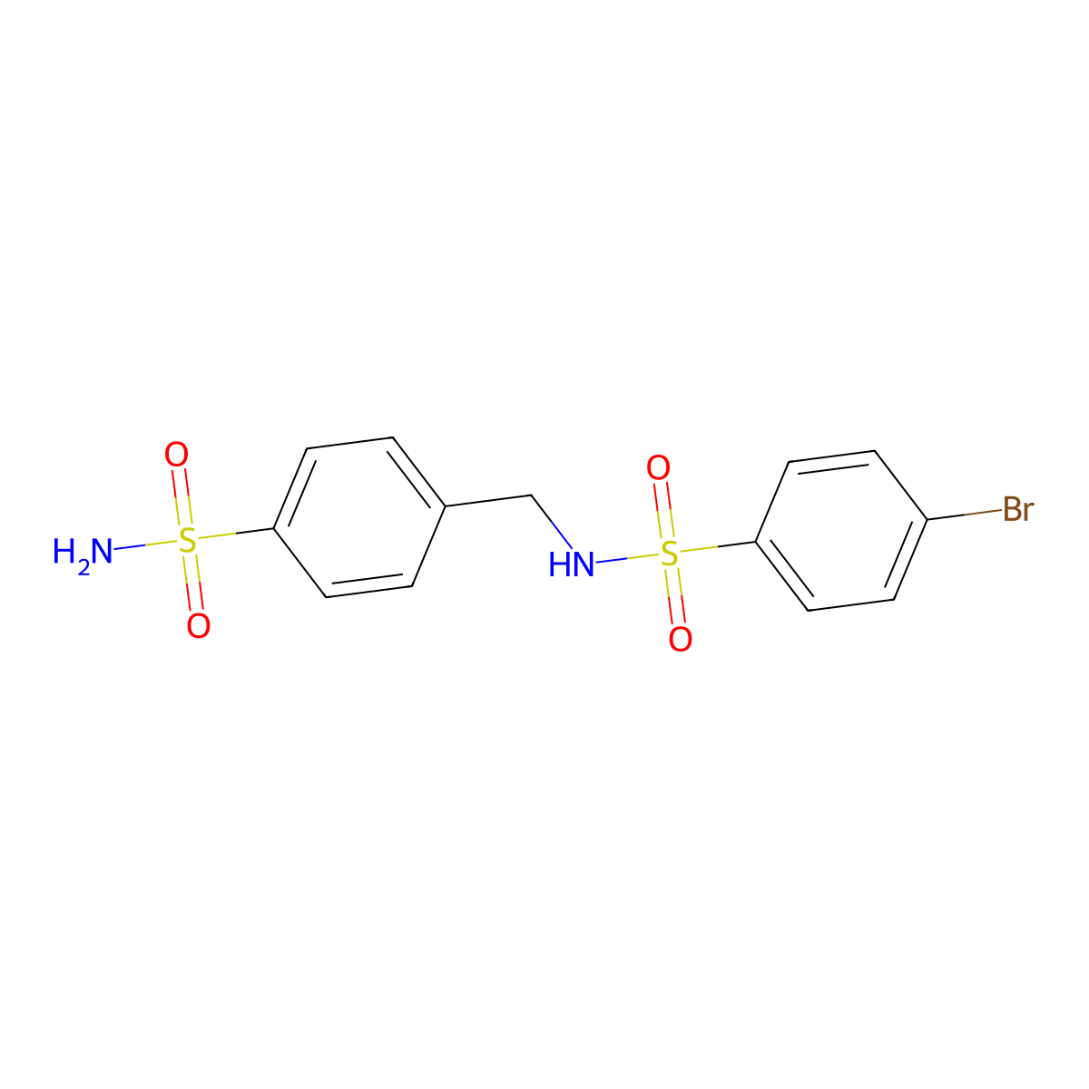 4-[[(4-Bromophenyl)sulfonylamino]methyl]benzenesulfonamide molecular structure, CAS 349136-19-2