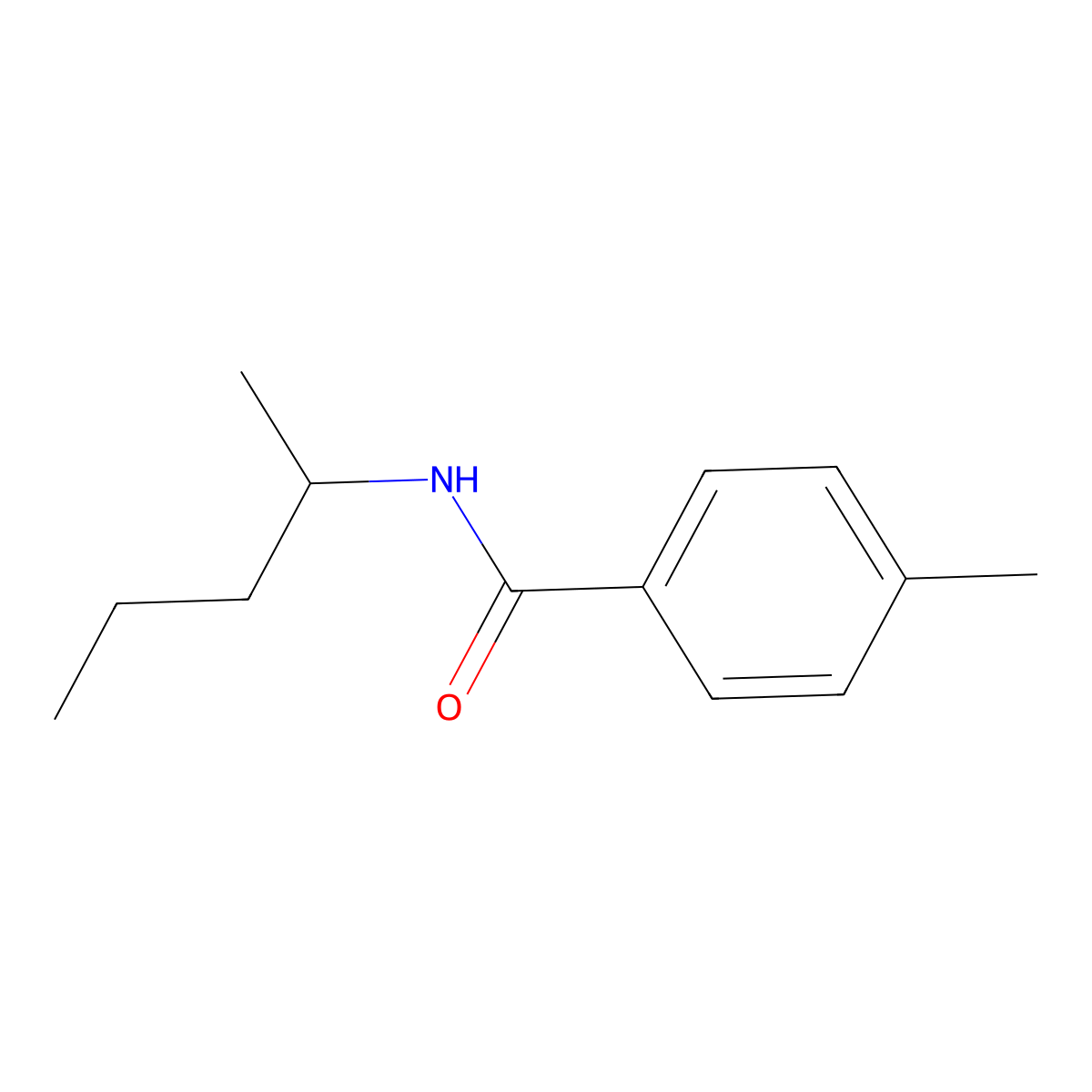4-methyl-N-(pentan-2-yl)benzamide molecular structure, CAS 349136-49-8
