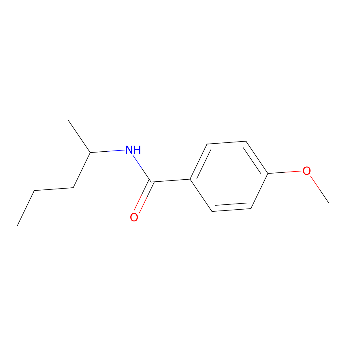 4-methoxy-N-(1-methylbutyl)benzamide molecular structure, CAS 349136-51-2
