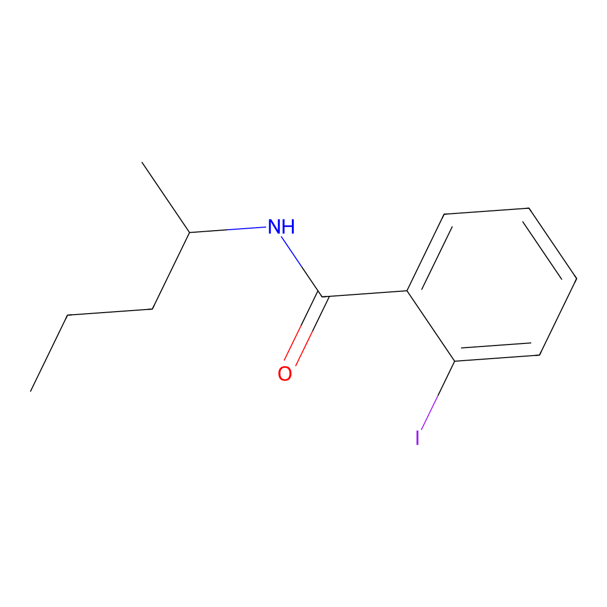 2-iodo-N-(1-methylbutyl)benzamide molecular structure, CAS 349136-71-6