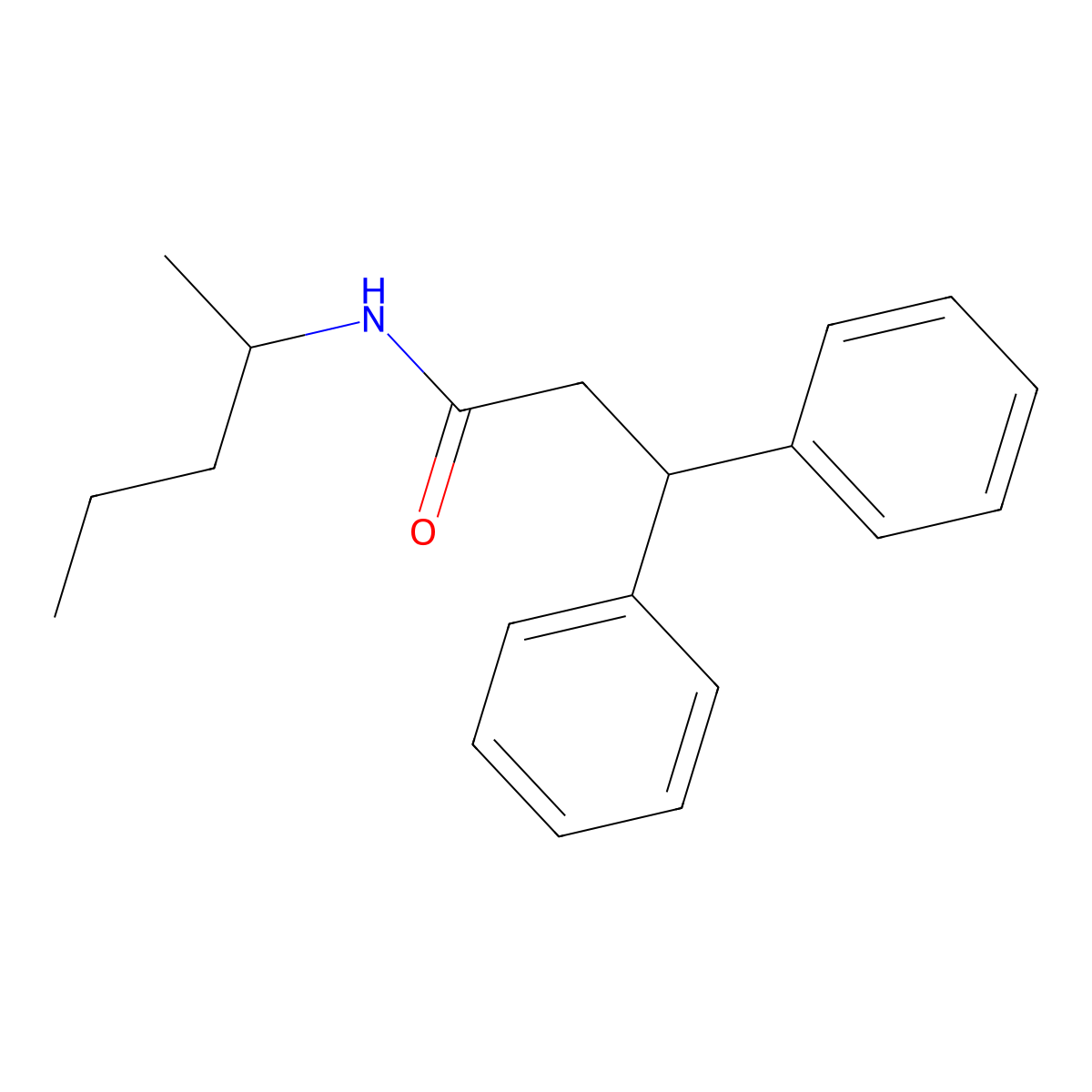 N-(1-methylbutyl)-3,3-diphenylpropanamide molecular structure, CAS 349136-81-8
