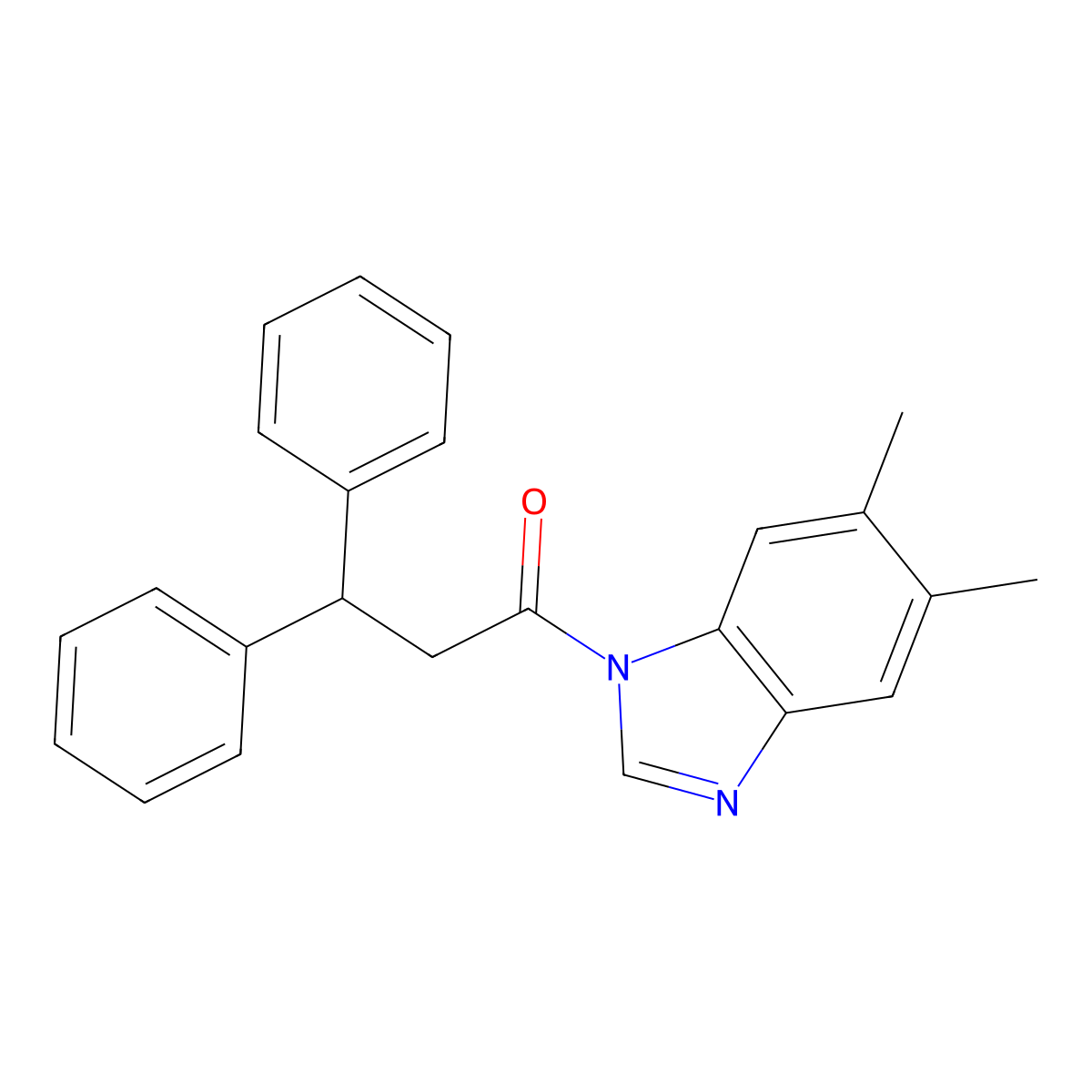 1-(5,6-Dimethylbenzimidazol-1-yl)-3,3-diphenylpropan-1-one molecular structure, CAS 349137-88-8