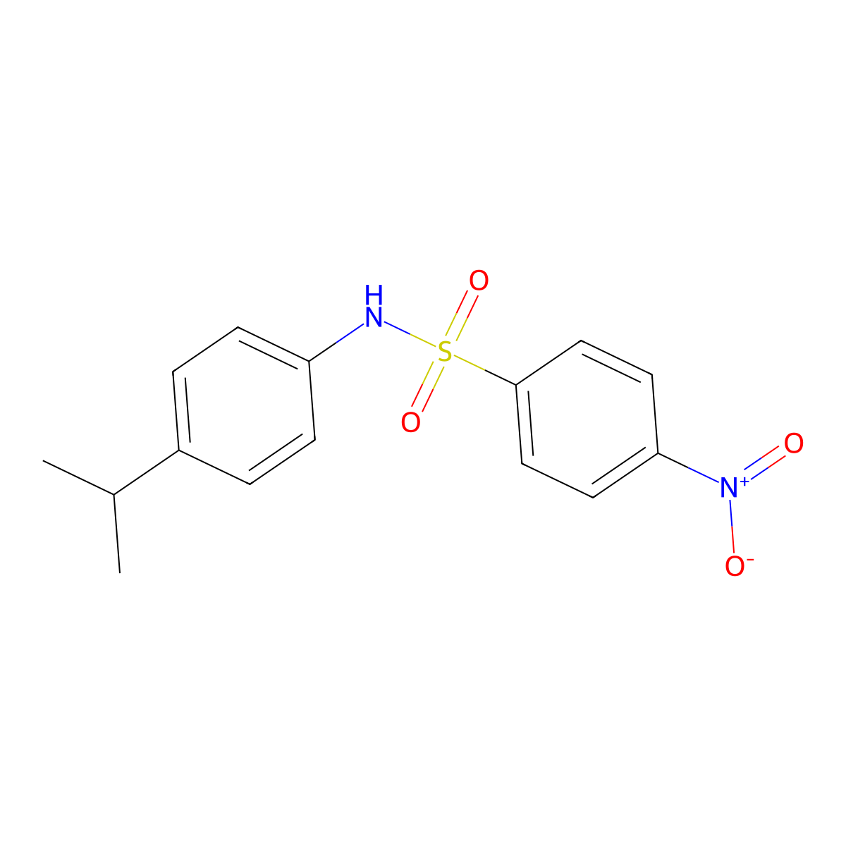 4-nitro-N-(4-propan-2-ylphenyl)benzenesulfonamide molecular structure, CAS 349138-86-9