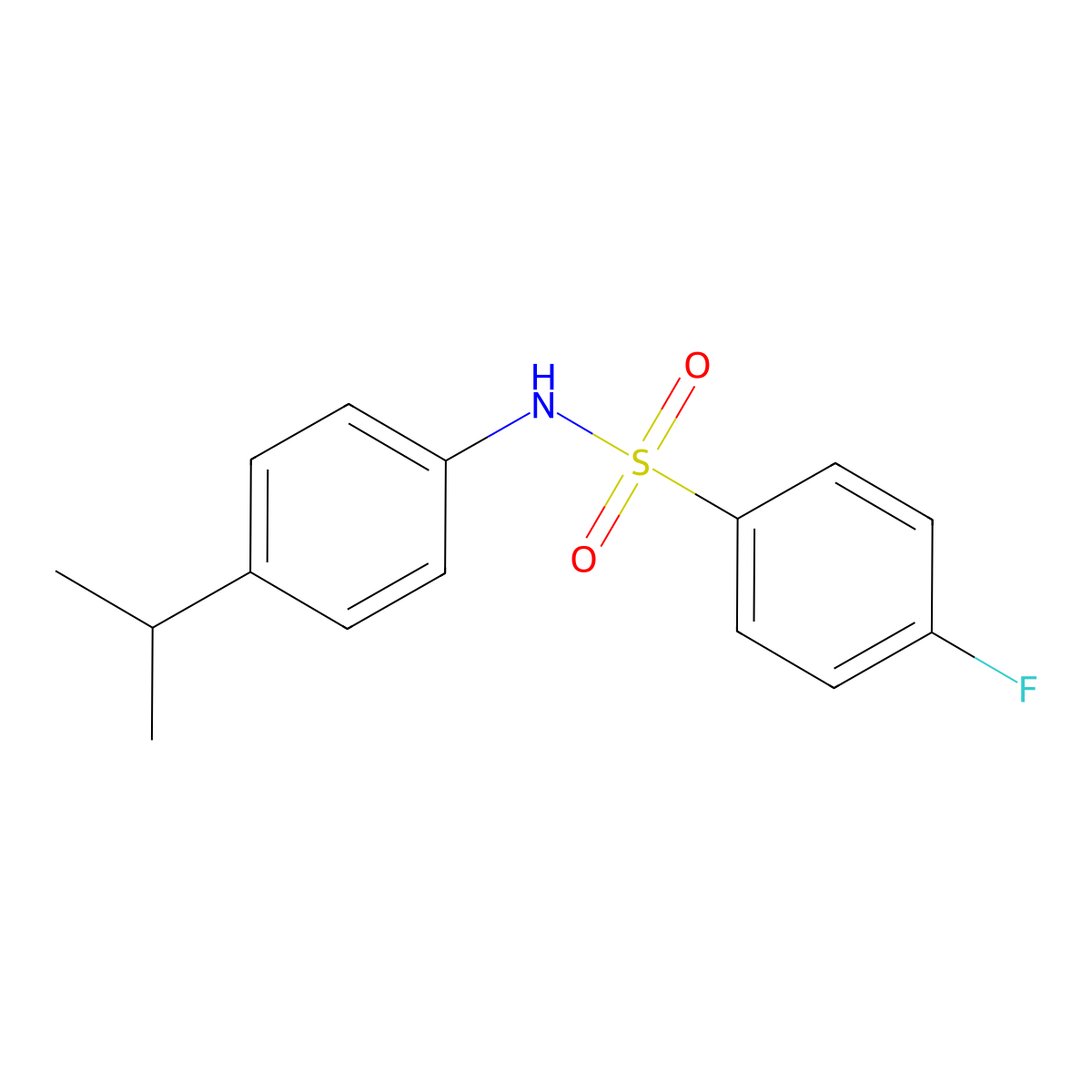4-fluoro-N-(4-isopropylphenyl)benzenesulfonamide molecular structure, CAS 349138-89-2
