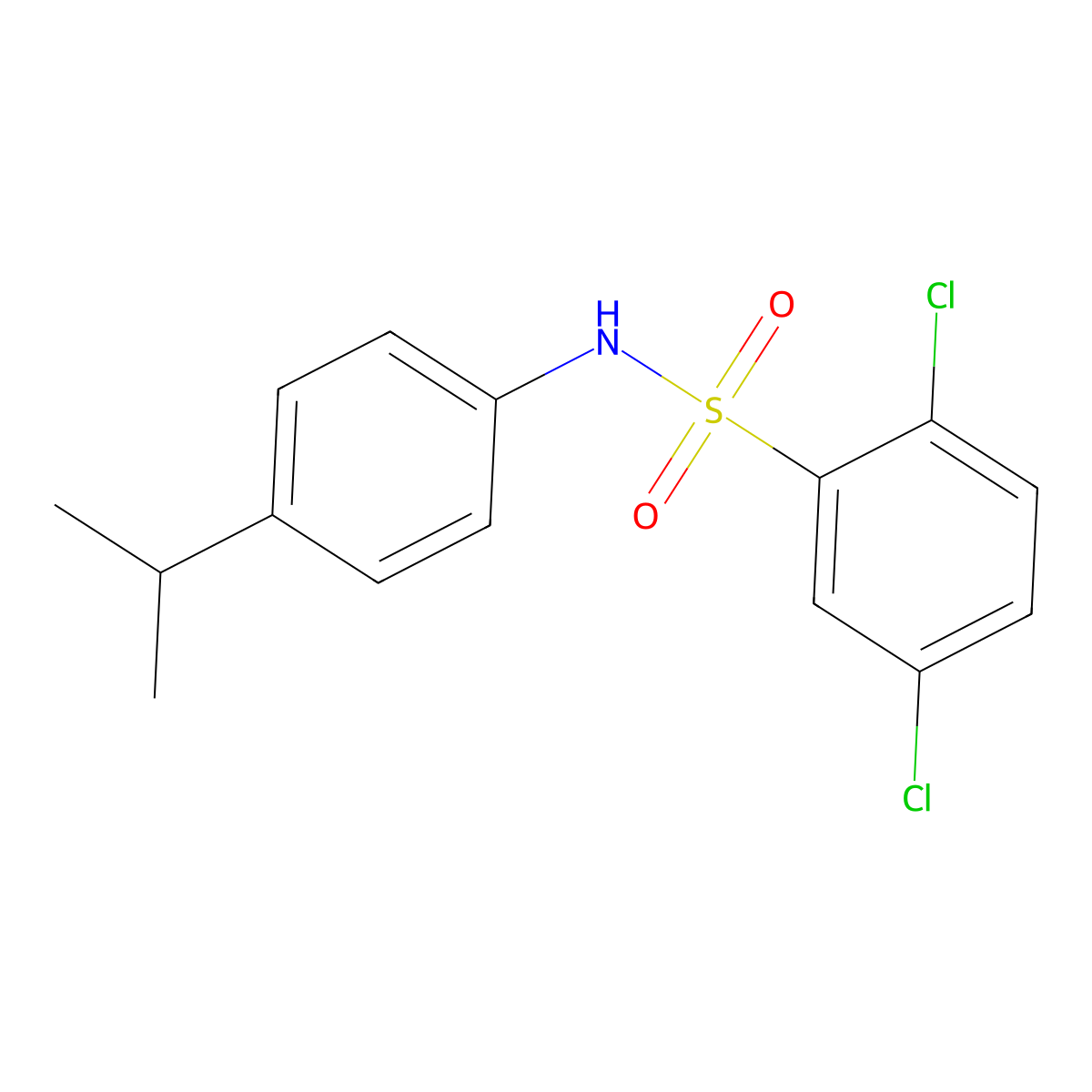2,5-dichloro-N-(4-isopropylphenyl)benzenesulfonamide molecular structure, CAS 349138-90-5