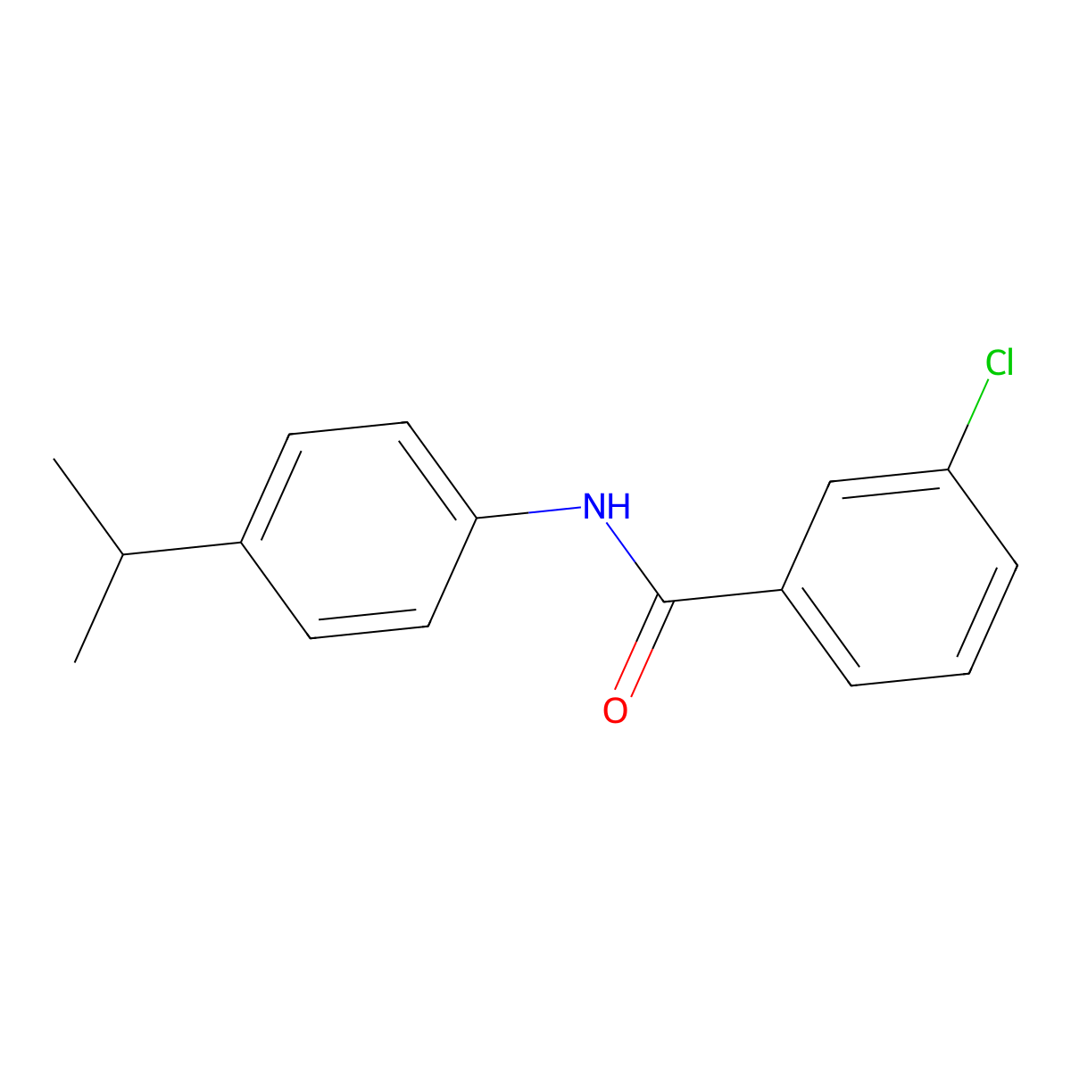 3-chloro-N-(4-propan-2-ylphenyl)benzamide molecular structure, CAS 349138-94-9