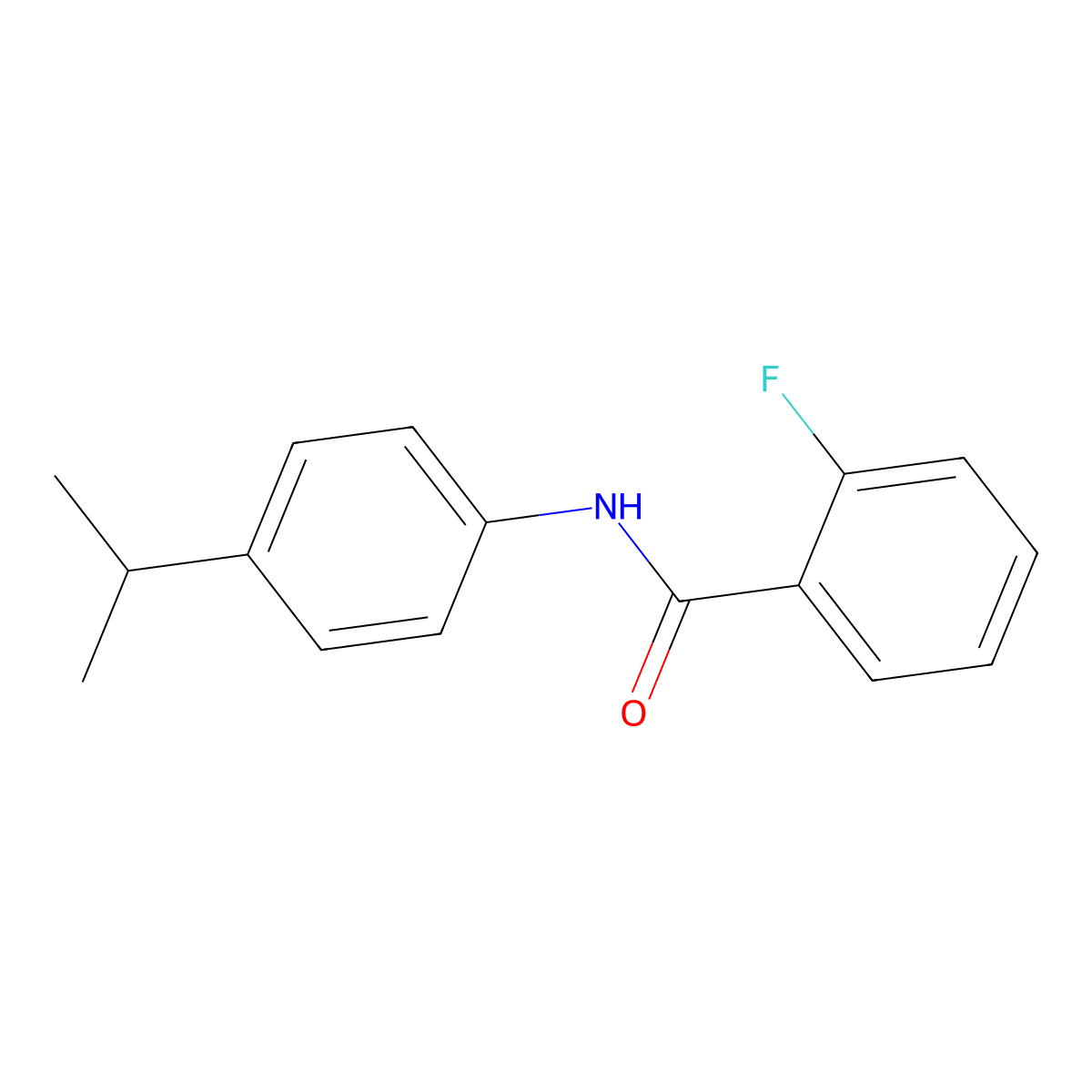 2-fluoro-N-(4-propan-2-ylphenyl)benzamide molecular structure, CAS 349138-95-0