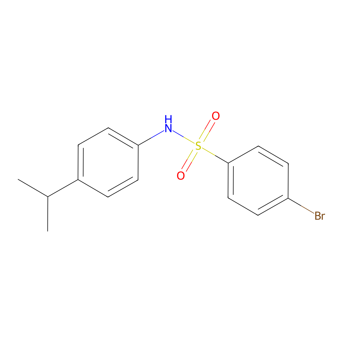 4-bromo-N-(4-propan-2-ylphenyl)benzenesulfonamide molecular structure, CAS 349138-99-4