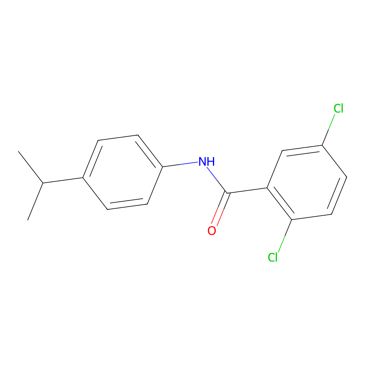 2,5-dichloro-N-[4-(propan-2-yl)phenyl]benzamide molecular structure, CAS 349139-04-4