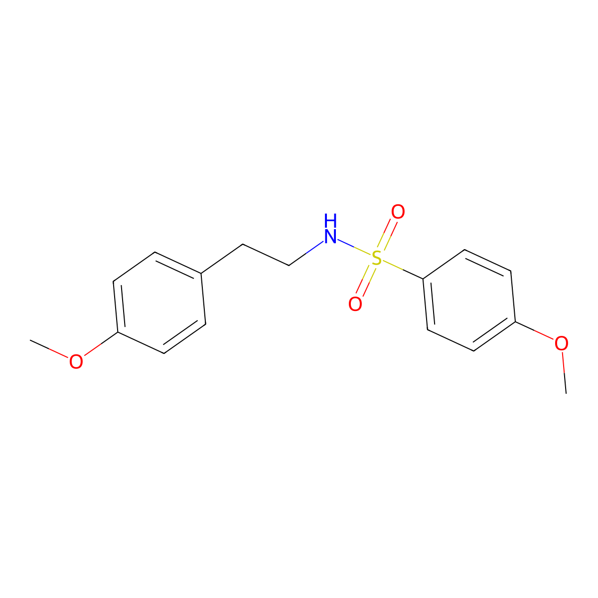 4-methoxy-N-[2-(4-methoxyphenyl)ethyl]benzenesulfonamide molecular structure, CAS 349139-48-6