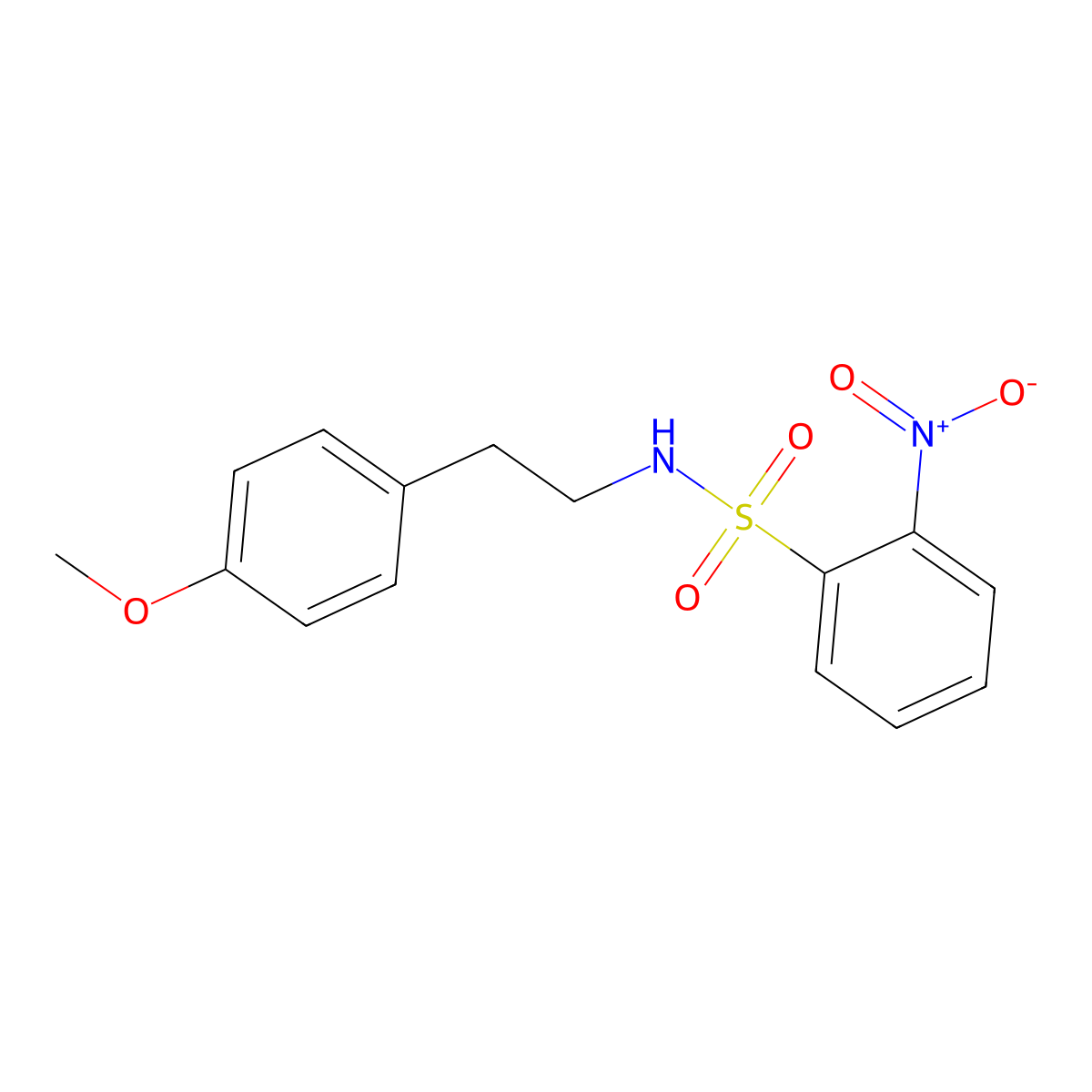 N-[2-(4-methoxyphenyl)ethyl]-2-nitrobenzenesulfonamide molecular structure, CAS 349139-49-7