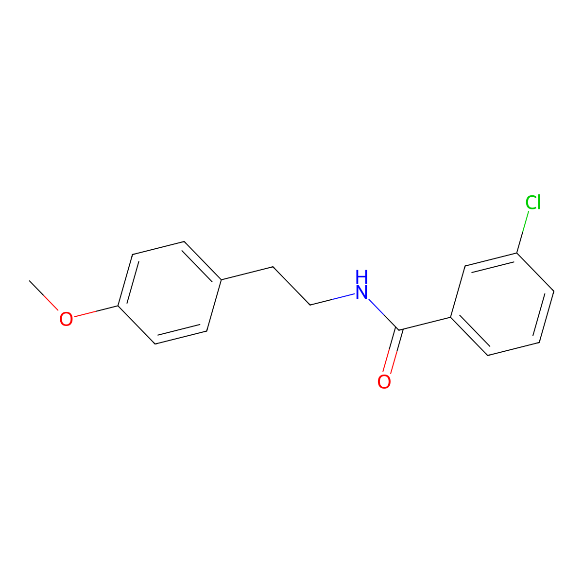 3-chloro-N-[2-(4-methoxyphenyl)ethyl]benzamide molecular structure, CAS 349139-51-1