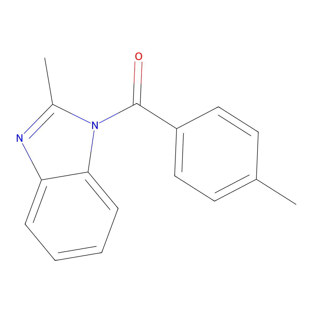 2-methyl-1-(4-methylbenzoyl)-1H-1,3-benzodiazole molecular structure, CAS 349139-92-0