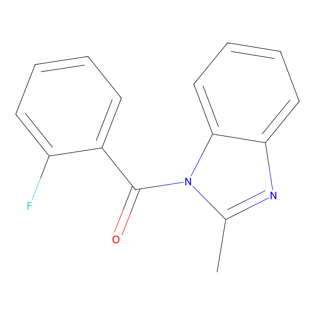 (2-fluorophenyl)(2-methyl-1H-benzimidazol-1-yl)methanone molecular structure, CAS 349141-70-4