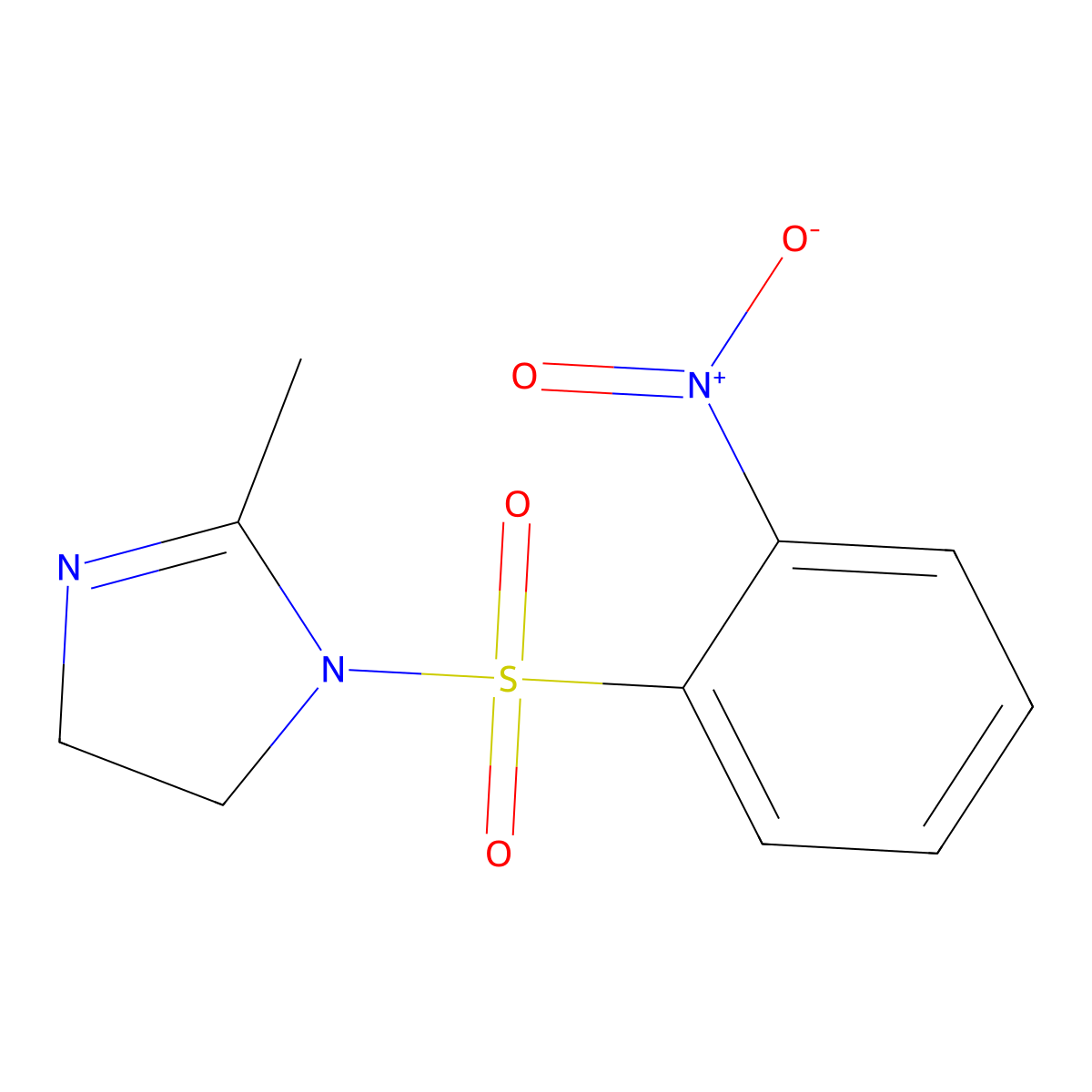 2-methyl-1-[(2-nitrophenyl)sulfonyl]-4,5-dihydro-1H-imidazole molecular structure, CAS 349142-42-3