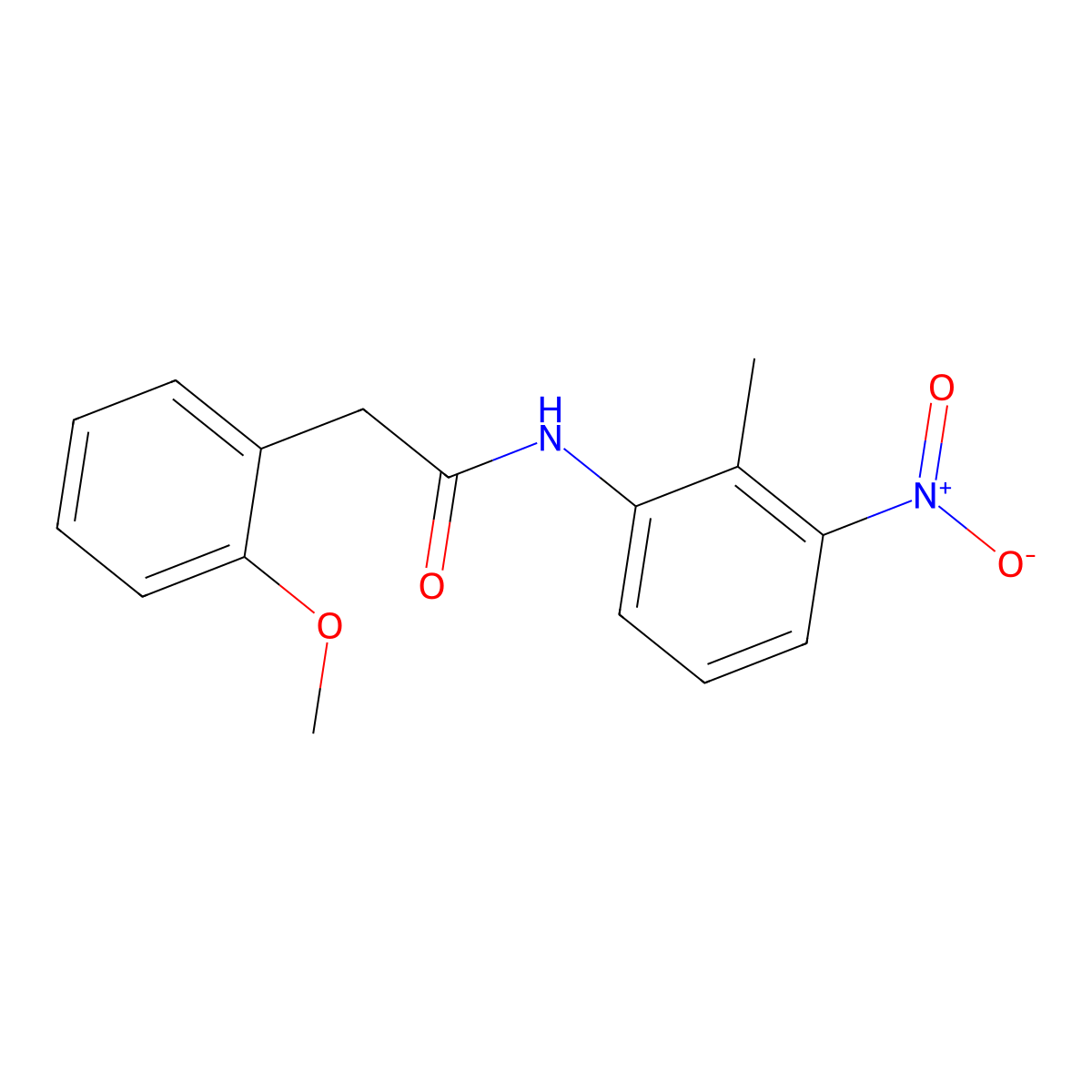 2-(2-methoxyphenyl)-N-(2-methyl-3-nitrophenyl)acetamide molecular structure, CAS 349143-37-9