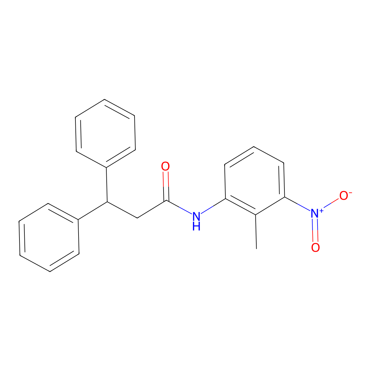 N-(2-methyl-3-nitrophenyl)-3,3-diphenylpropanamide molecular structure, CAS 349143-40-4