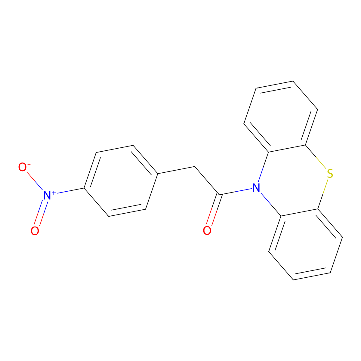 2-(4-nitrophenyl)-1-(10H-phenothiazin-10-yl)ethanone molecular structure, CAS 349144-67-8