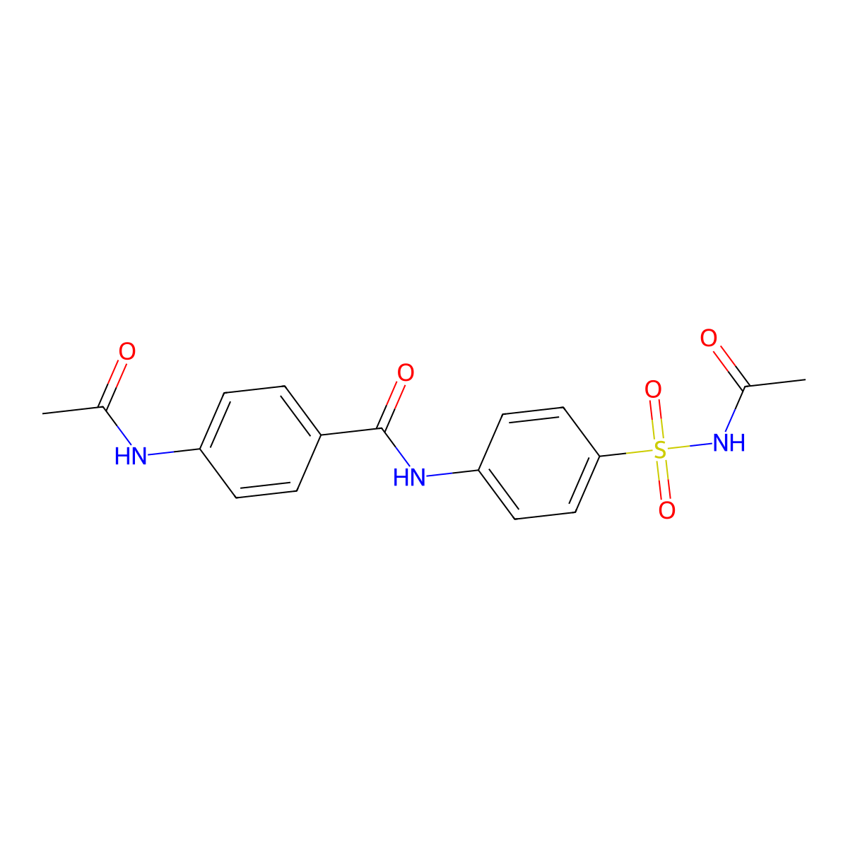 4-acetamido-N-[4-(acetylsulfamoyl)phenyl]benzamide molecular structure, CAS 349144-88-3