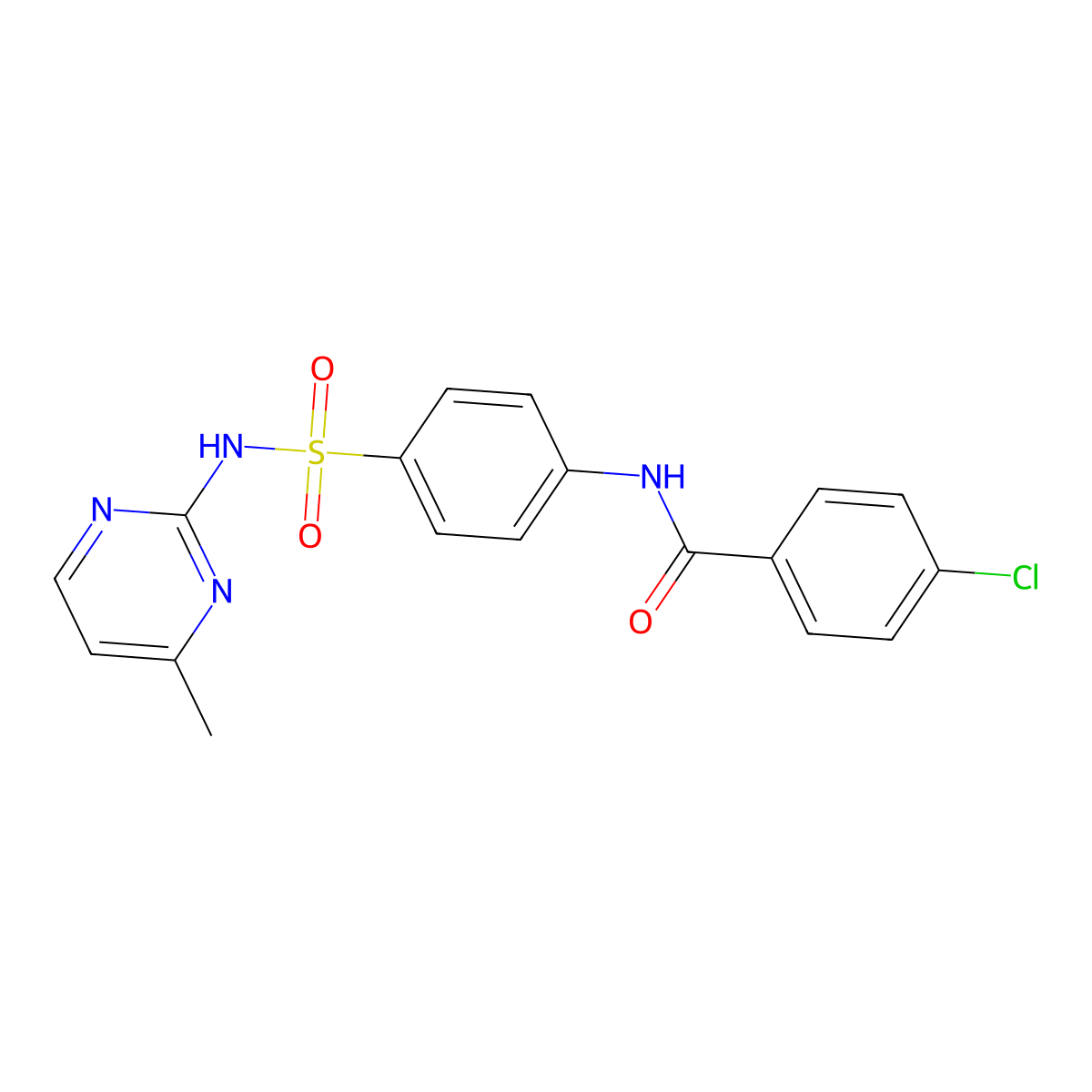 4-chloro-N-{4-[(4-methylpyrimidin-2-yl)sulfamoyl]phenyl}benzamide molecular structure, CAS 349145-03-5