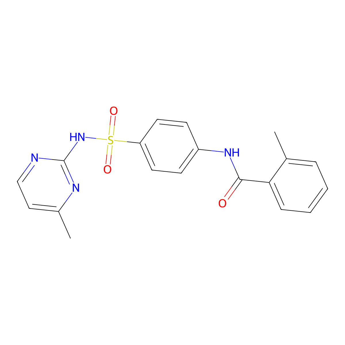 2-methyl-N-{4-[(4-methylpyrimidin-2-yl)sulfamoyl]phenyl}benzamide molecular structure, CAS 349145-10-4