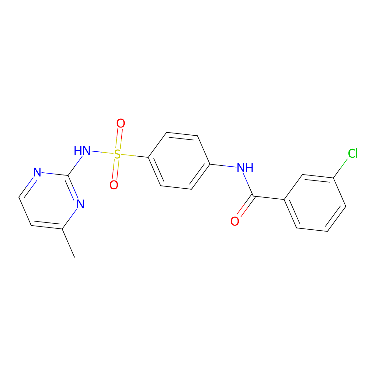 3-chloro-N-{4-[(4-methylpyrimidin-2-yl)sulfamoyl]phenyl}benzamide molecular structure, CAS 349145-18-2