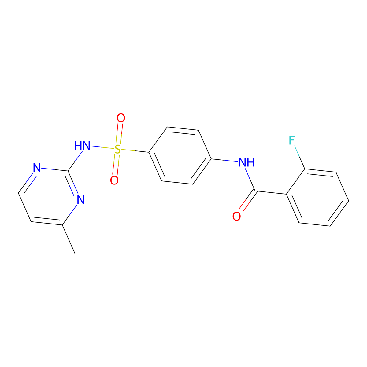 2-fluoro-N-{4-[(4-methylpyrimidin-2-yl)sulfamoyl]phenyl}benzamide molecular structure, CAS 349145-19-3