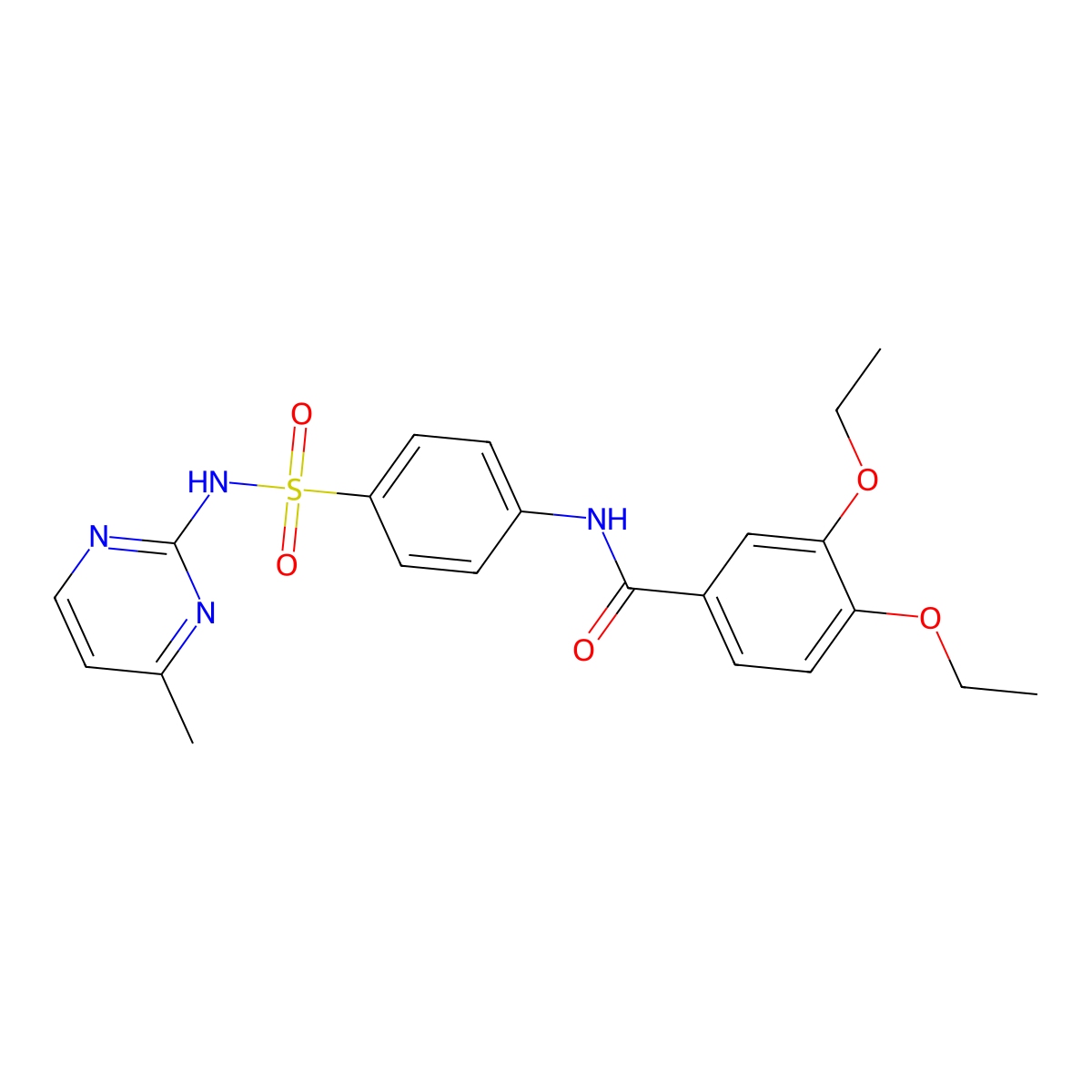 3,4-diethoxy-N-[4-[(4-methylpyrimidin-2-yl)sulfamoyl]phenyl]benzamide molecular structure, CAS 349145-31-9