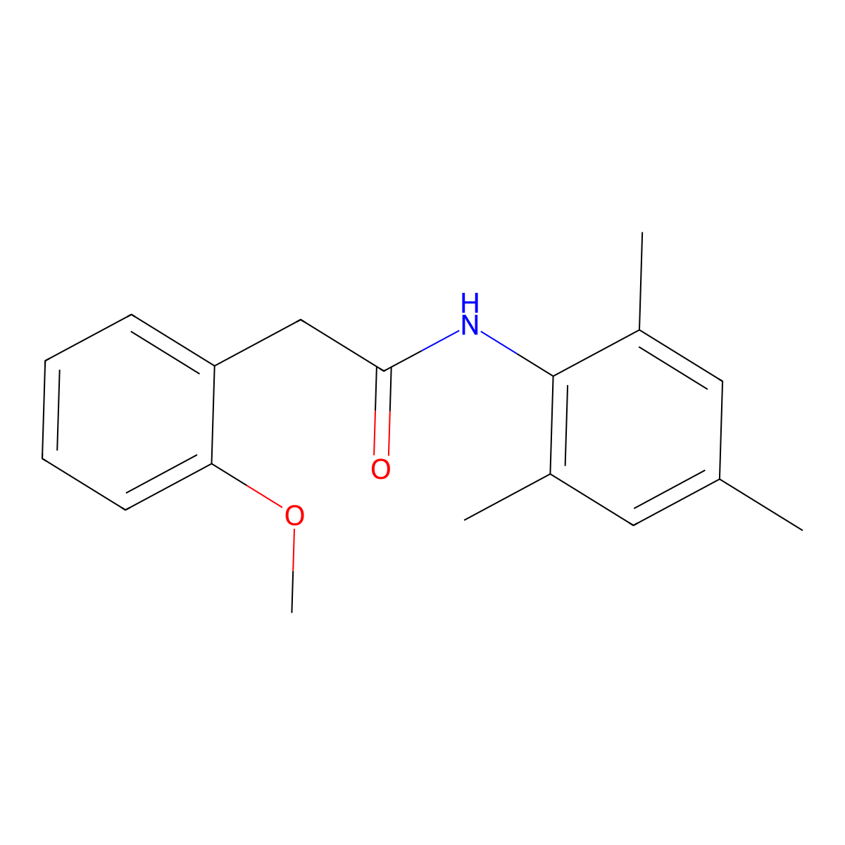 2-(2-methoxyphenyl)-N-(2,4,6-trimethylphenyl)acetamide molecular structure, CAS 349145-61-5