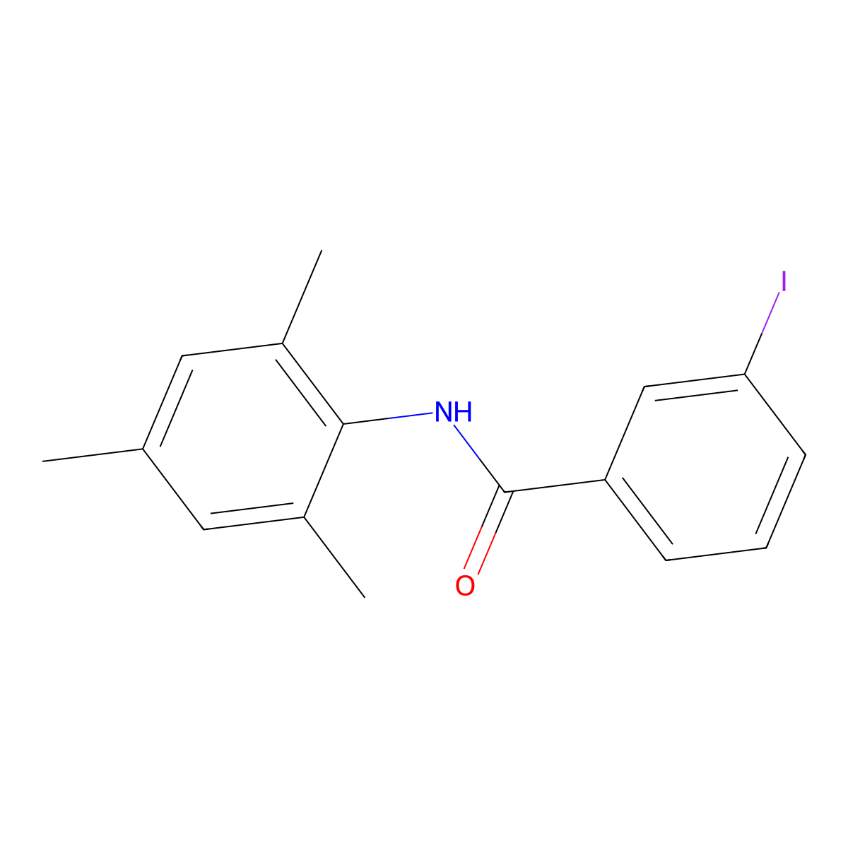 3-iodo-N-(2,4,6-trimethylphenyl)benzamide molecular structure, CAS 349145-69-3