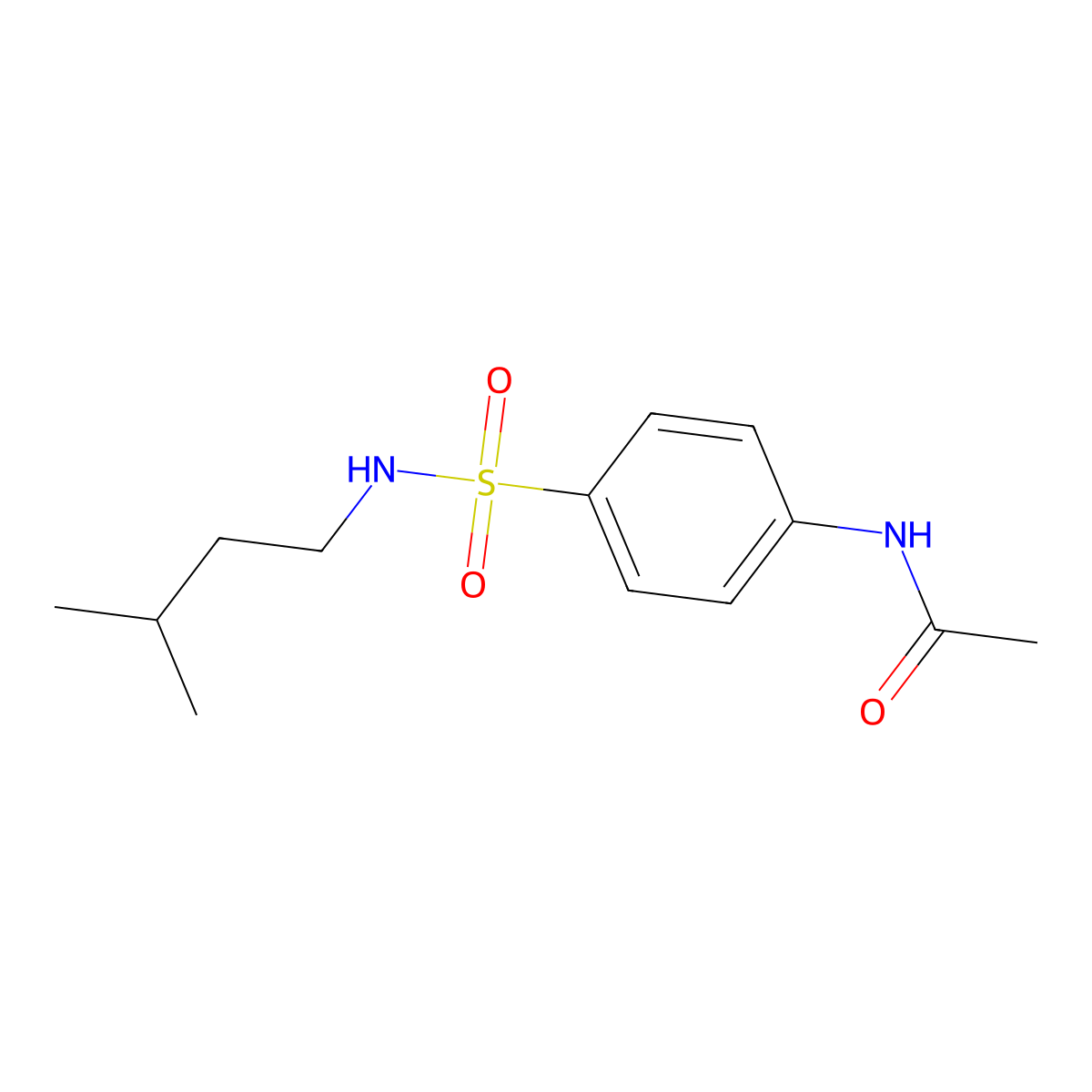 N-[4-(3-methylbutylsulfamoyl)phenyl]acetamide molecular structure, CAS 349145-81-9