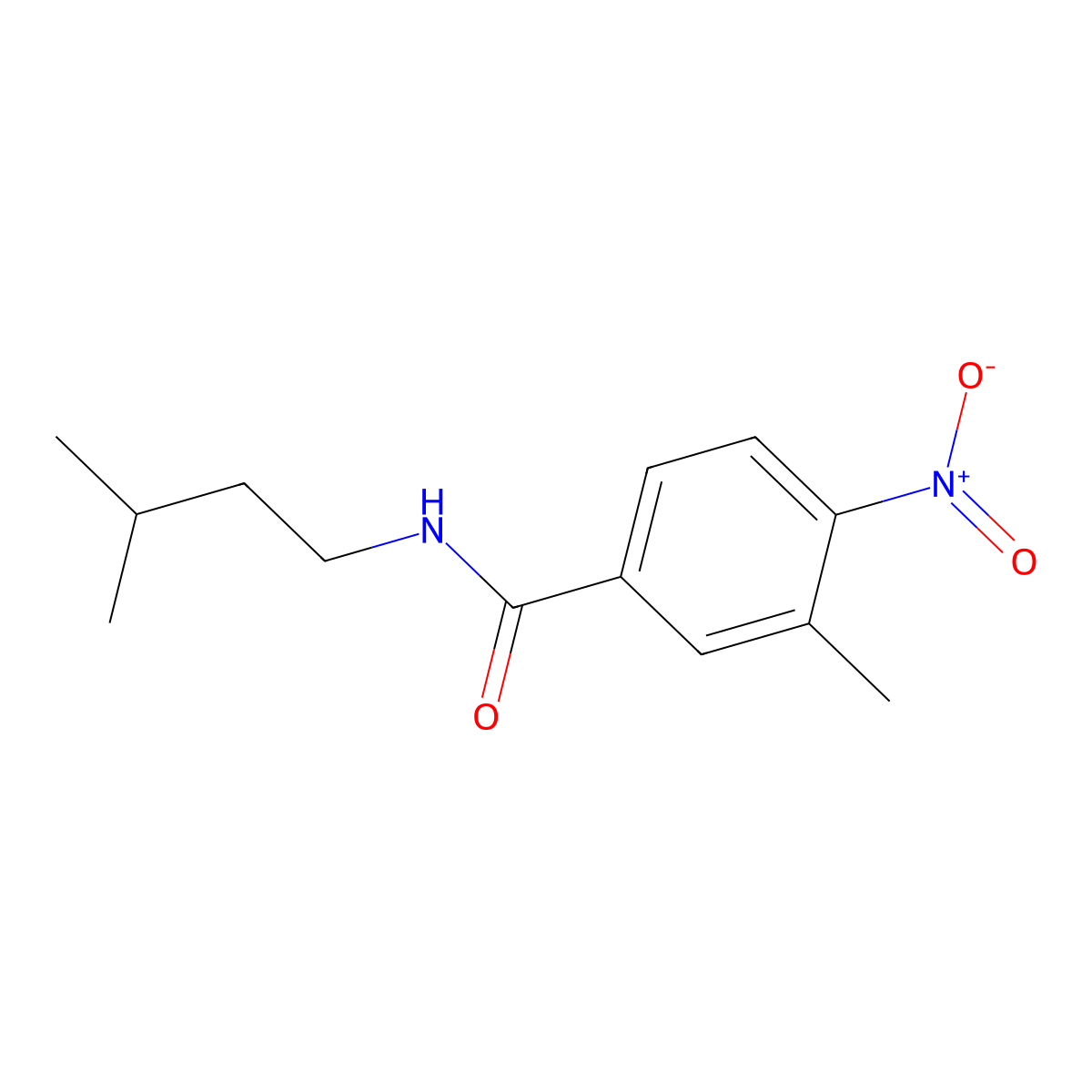 3-methyl-N-(3-methylbutyl)-4-nitrobenzamide molecular structure, CAS 349145-90-0
