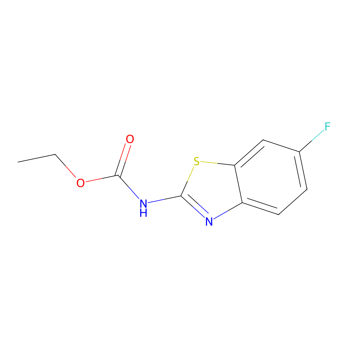 ethyl N-(6-fluoro-1,3-benzothiazol-2-yl)carbamate molecular structure, CAS 349147-16-6