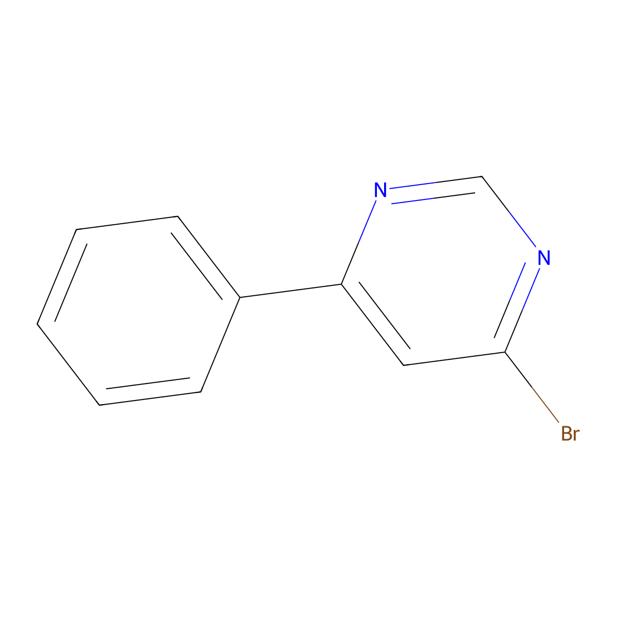 4-Bromo-6-phenylpyrimidine molecular structure, CAS 34916-25-1