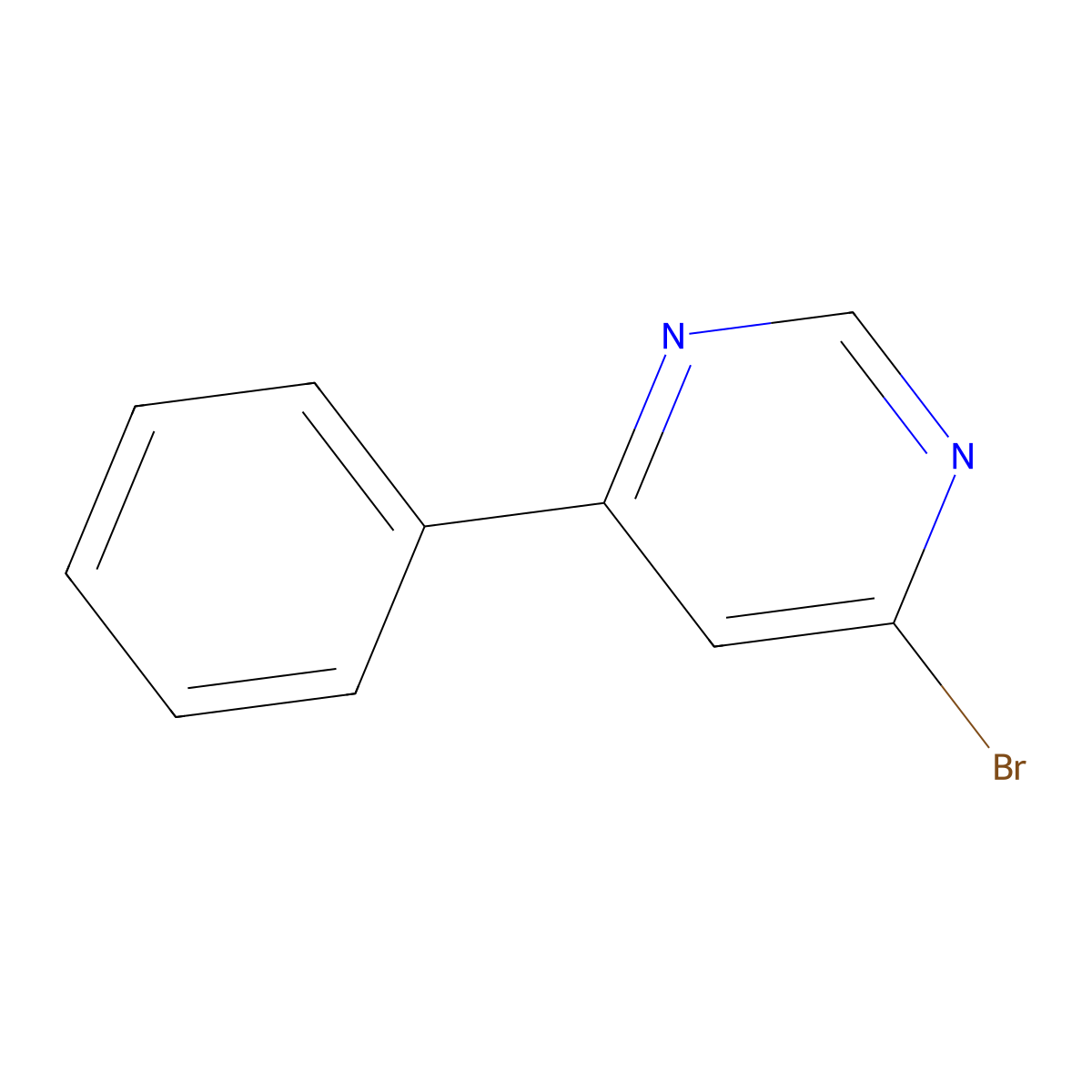 4-Bromo-6-phenylpyrimidine molecular structure, CAS 34916-25-1