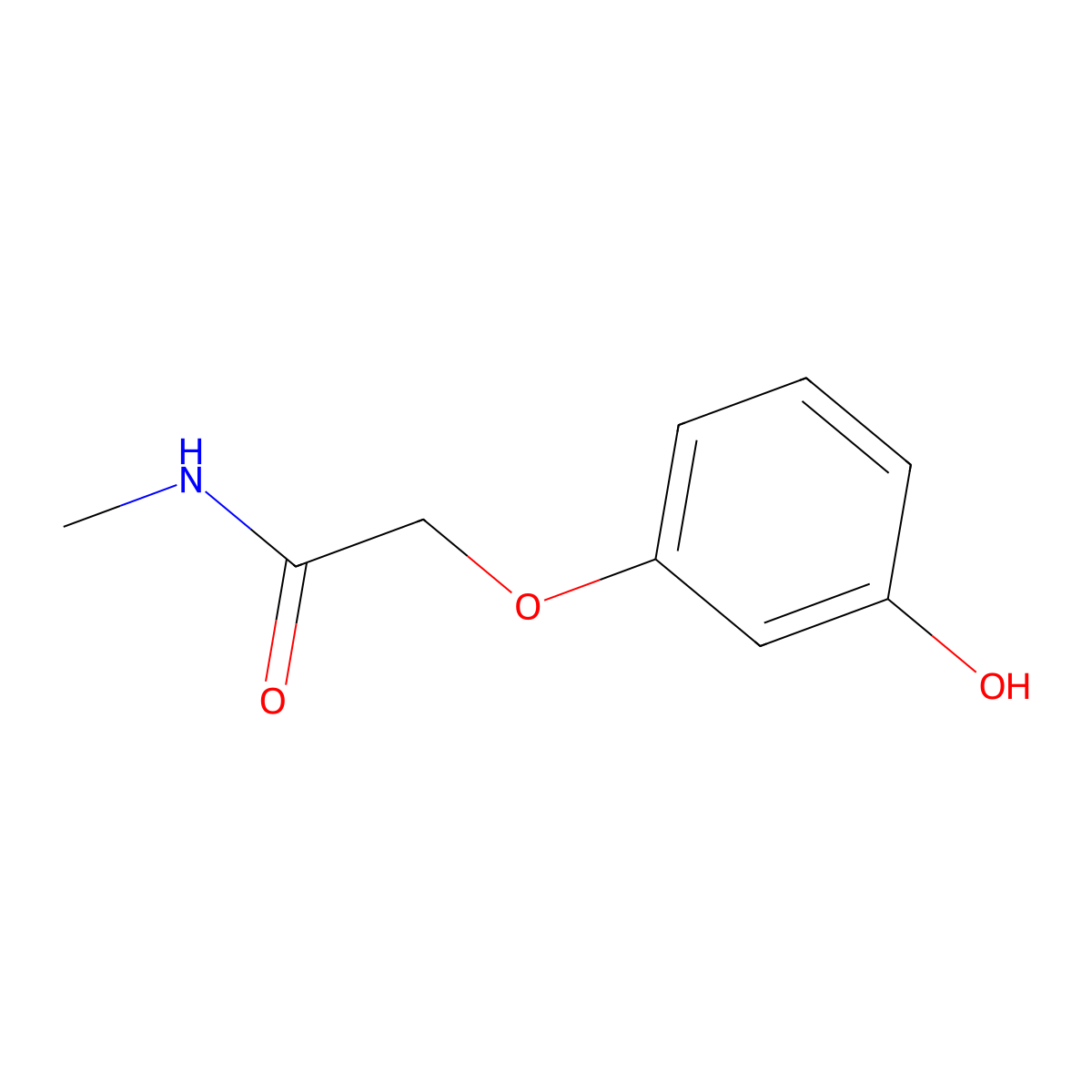 2-(3-hydroxyphenoxy)-N-methylacetamide molecular structure, CAS 34918-51-9
