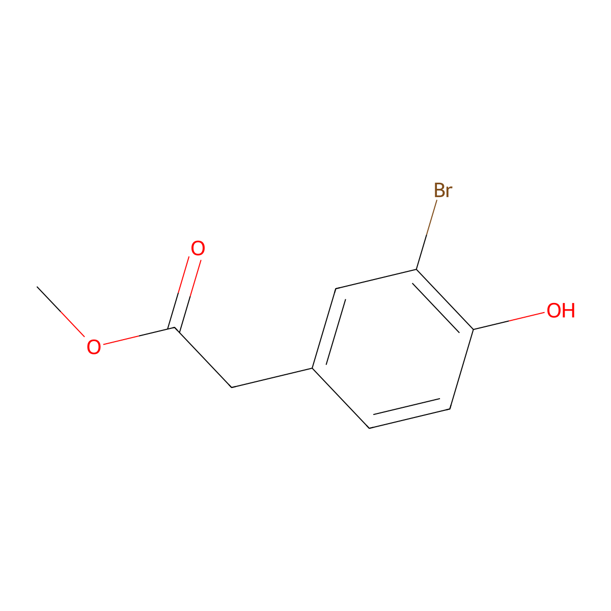 Methyl 2-(3-bromo-4-hydroxyphenyl)acetate molecular structure, CAS 34918-57-5