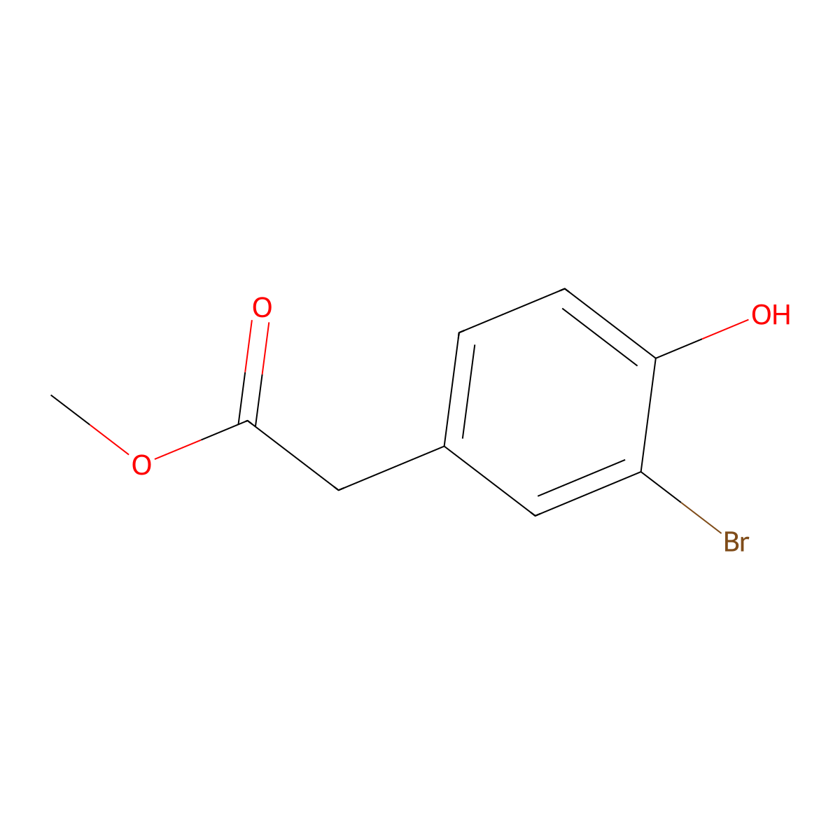Methyl 2-(3-bromo-4-hydroxyphenyl)acetate molecular structure, CAS 34918-57-5