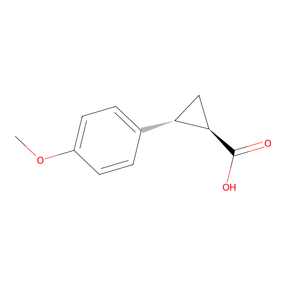 rac-(1R,2R)-2-(4-methoxyphenyl)cyclopropane-1-carboxylic acid molecular structure, CAS 34919-28-3